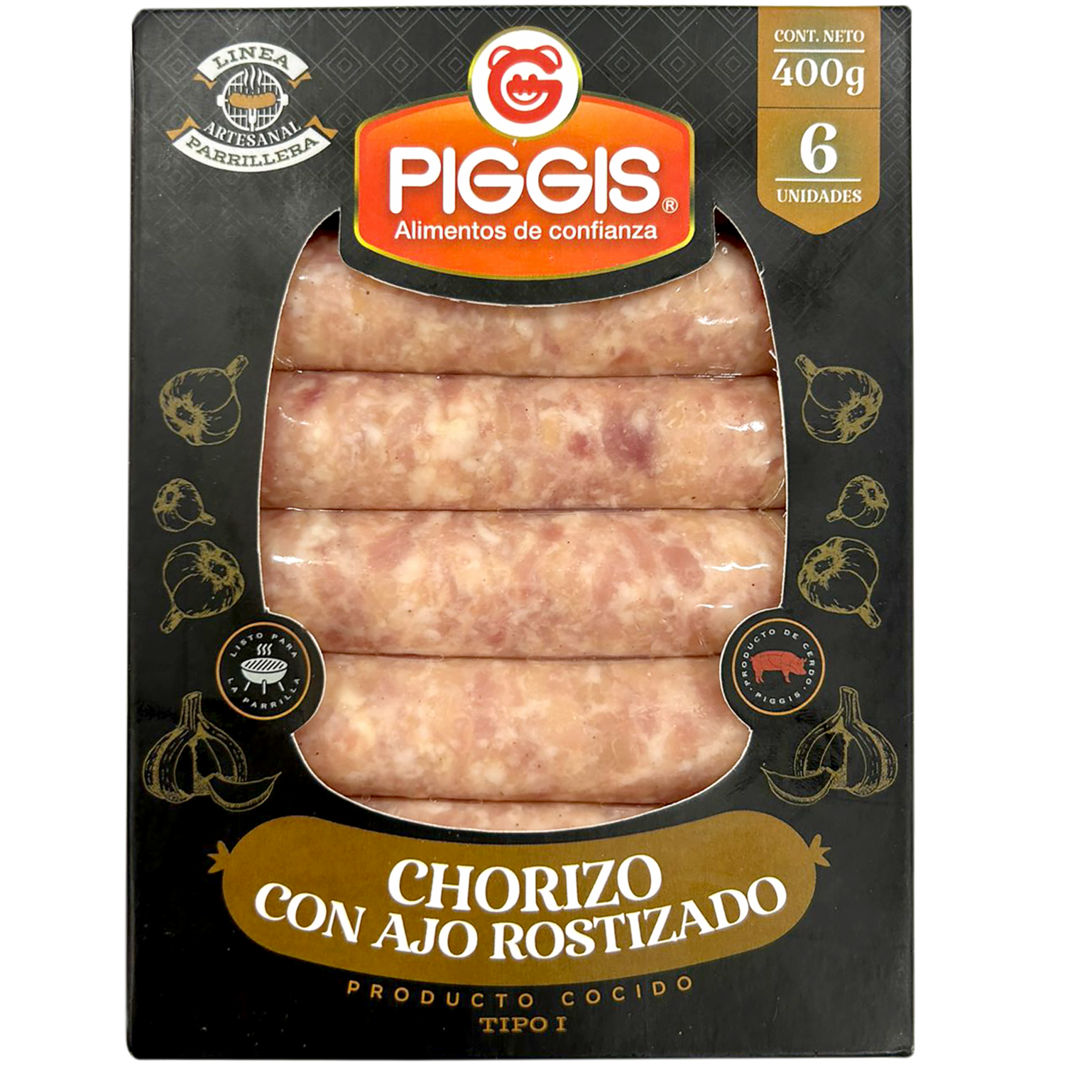 Chorizo Con Ajo Rostizado PIGGIS 400g
