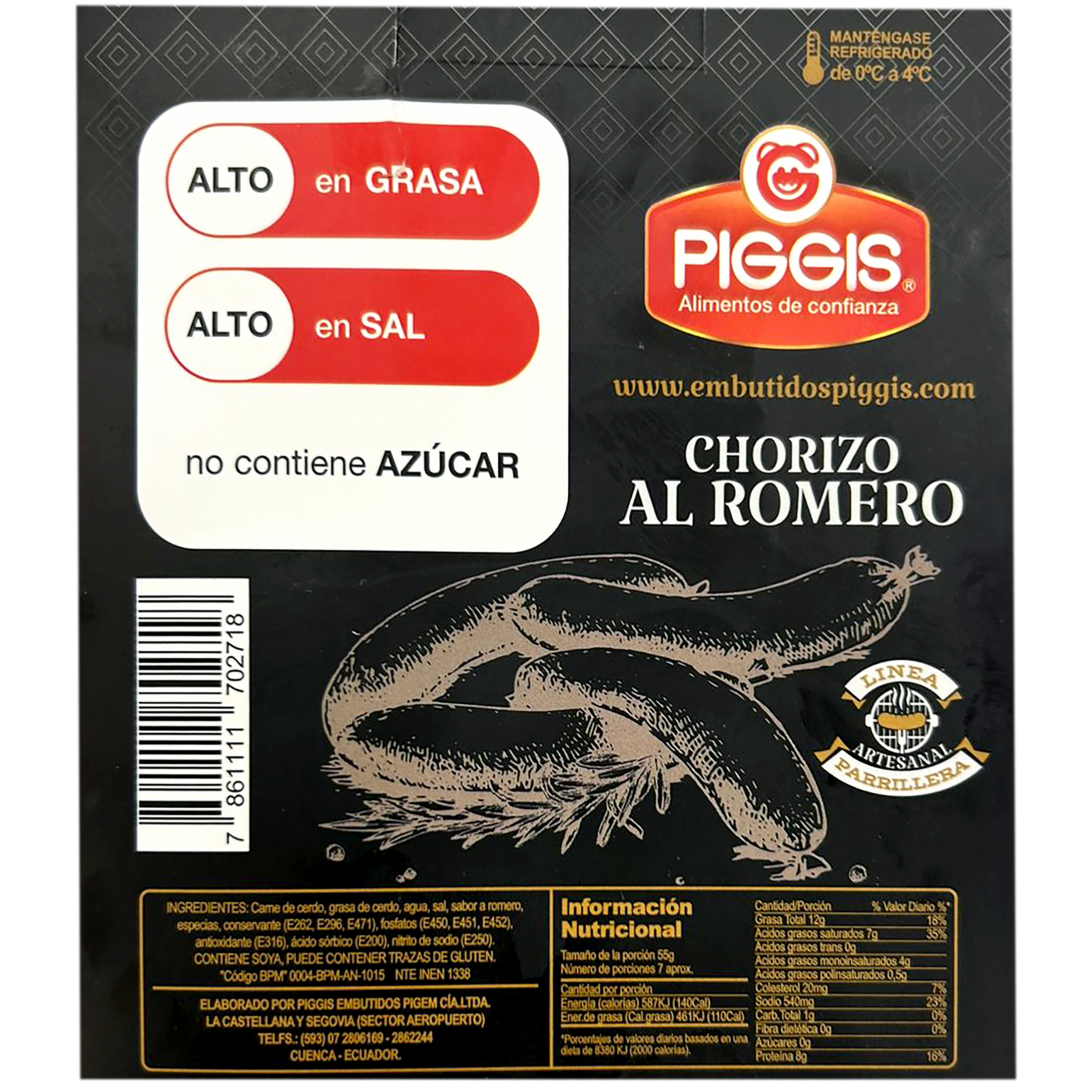 Chorizo Al Romero PIGGIS 400 G