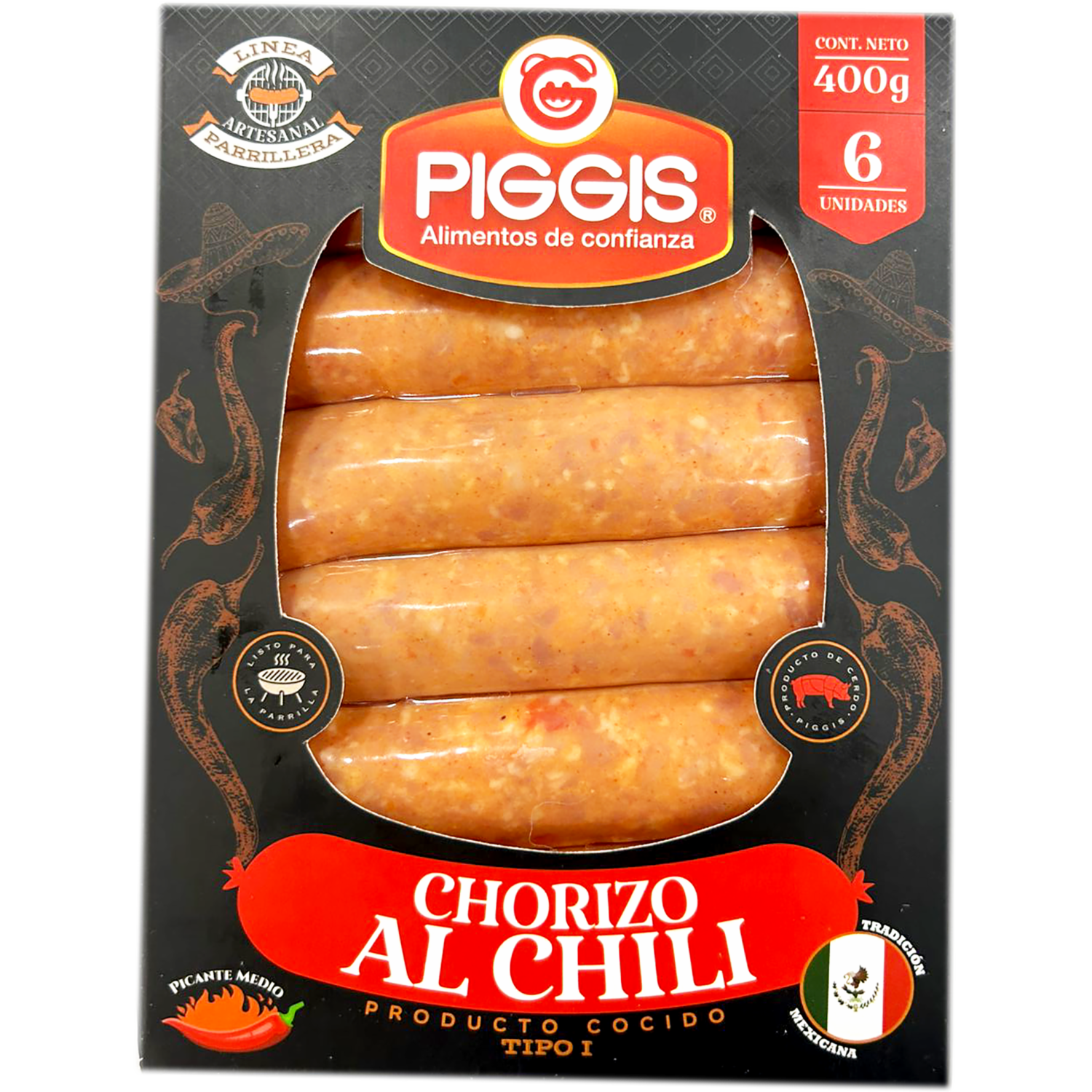 Chorizo Con Chili PIGGIS 400 g