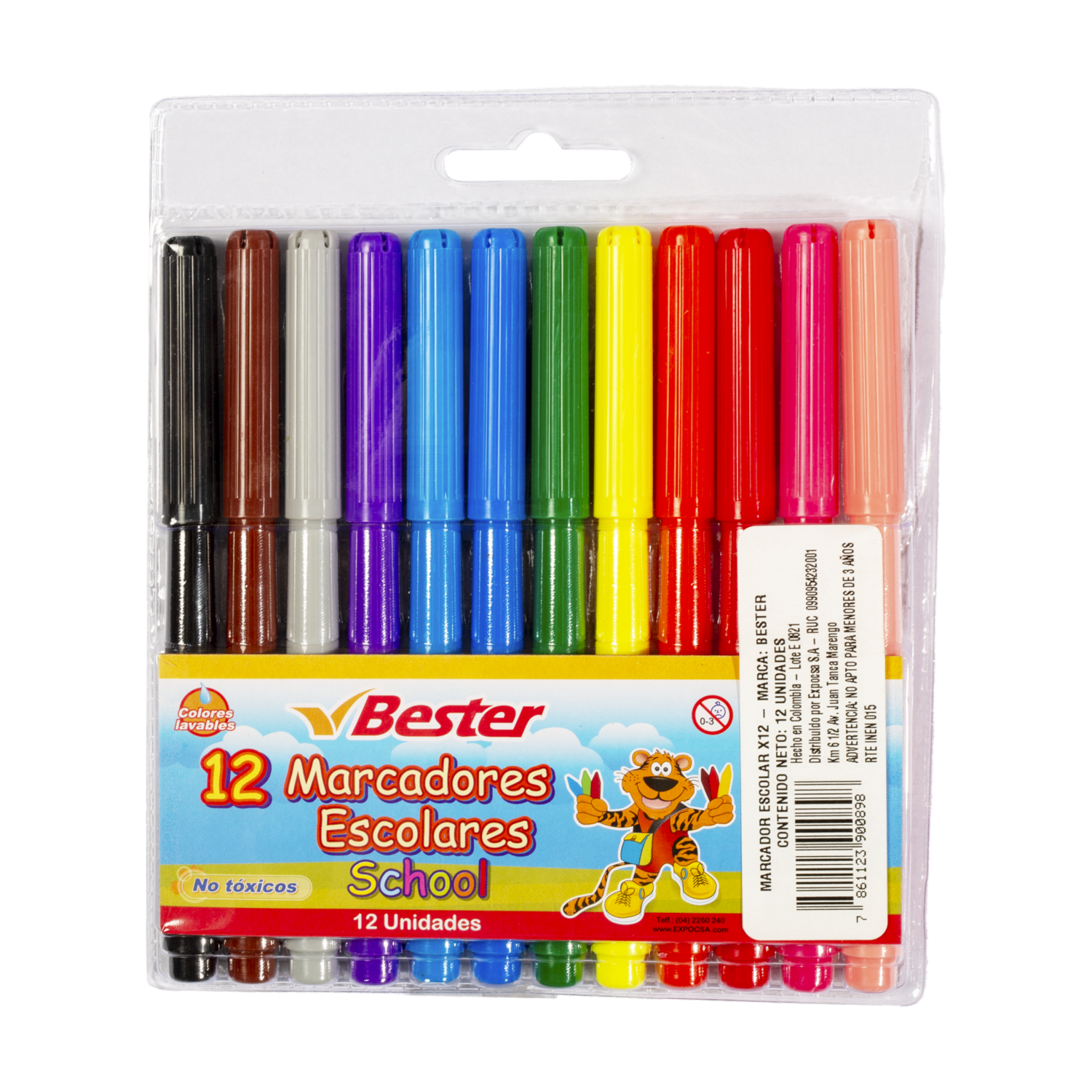 Marcador Escolar BESTER X 12 Uds