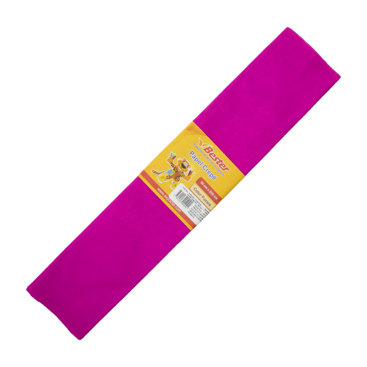 Papel Crepé Tono Fucsia En Funda BESTER Mediano
