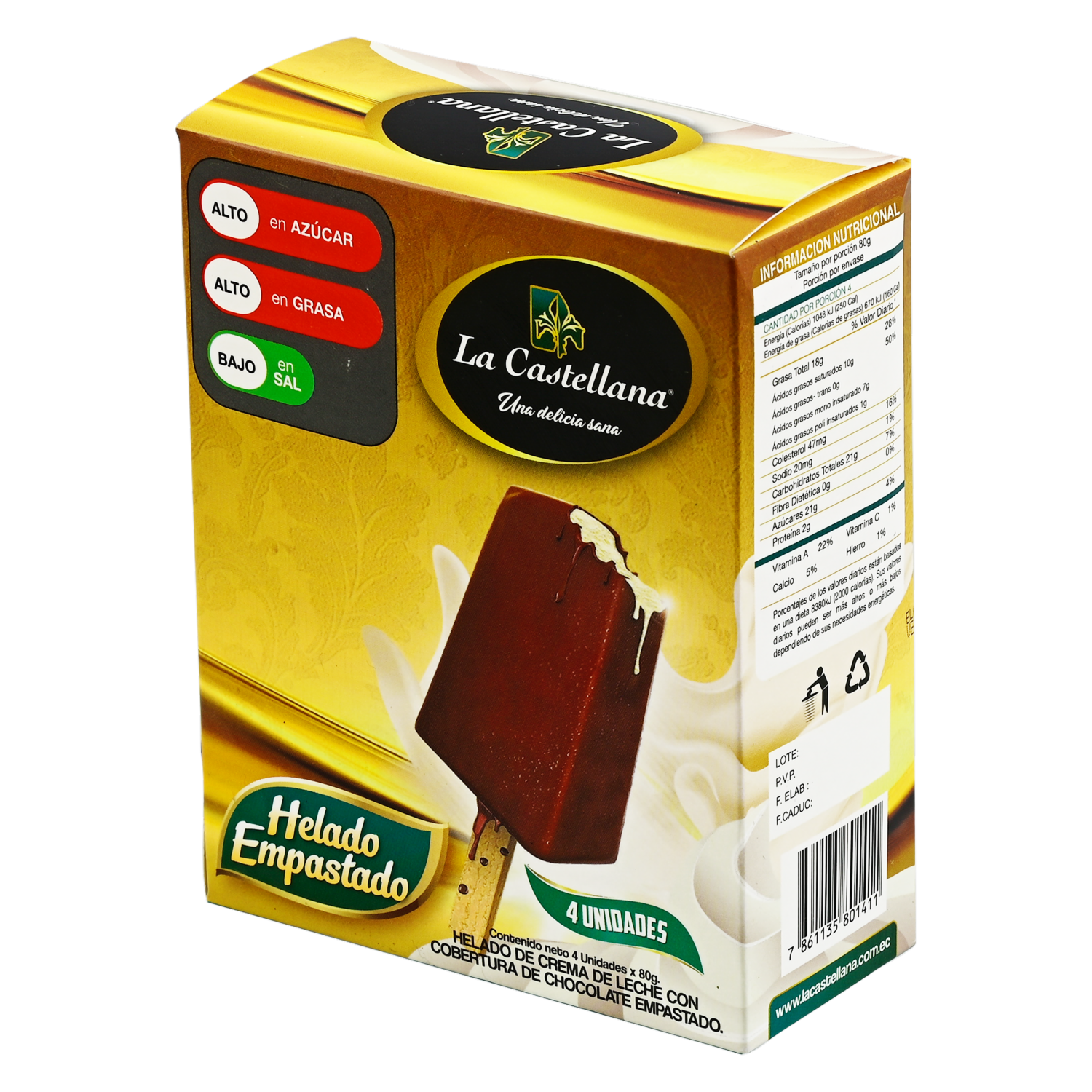 Helado Empastado LA CASTELLANA 4 x 80 G