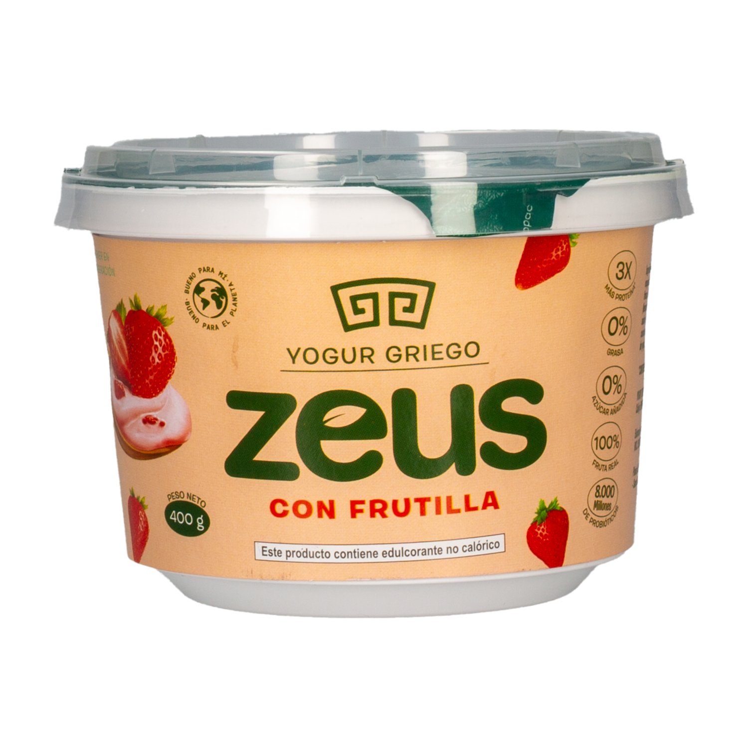 Yogurt Griego De Frutilla ZEUS 400 G
