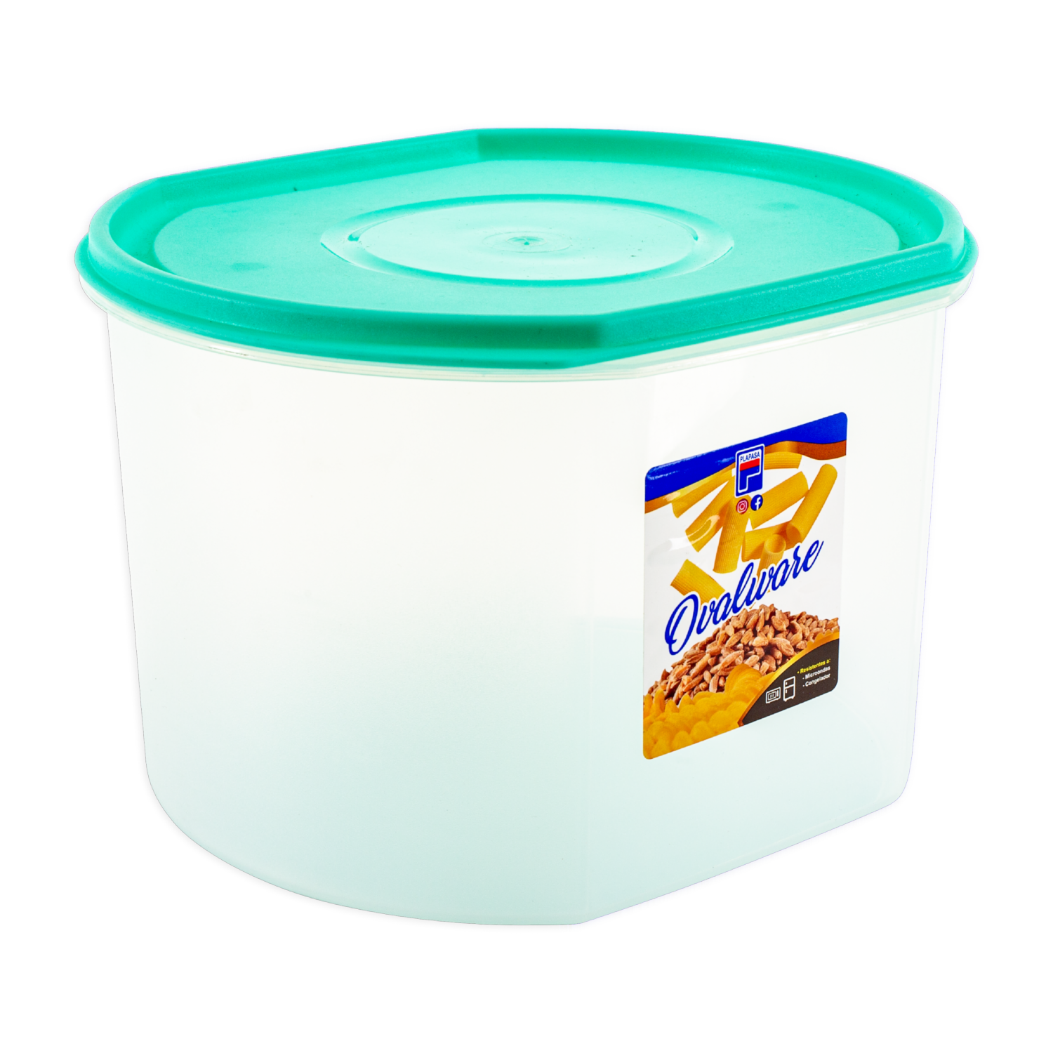 Ovalware Alto Con Tapa Verde Menta Velvet PLAPASA N6