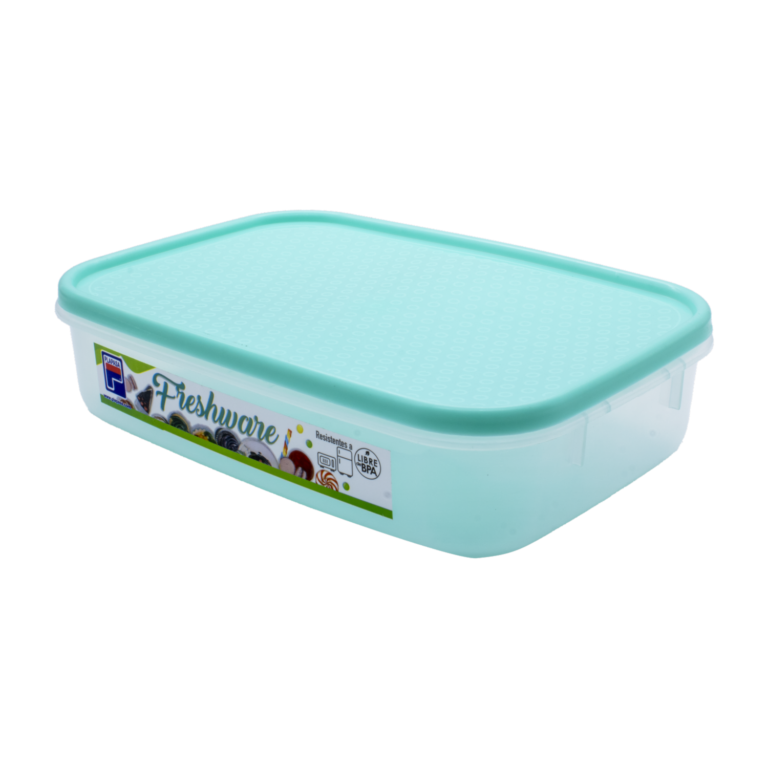 Repostero Freshware Con Tapa Verde Menta Velvet PLAPASA N1