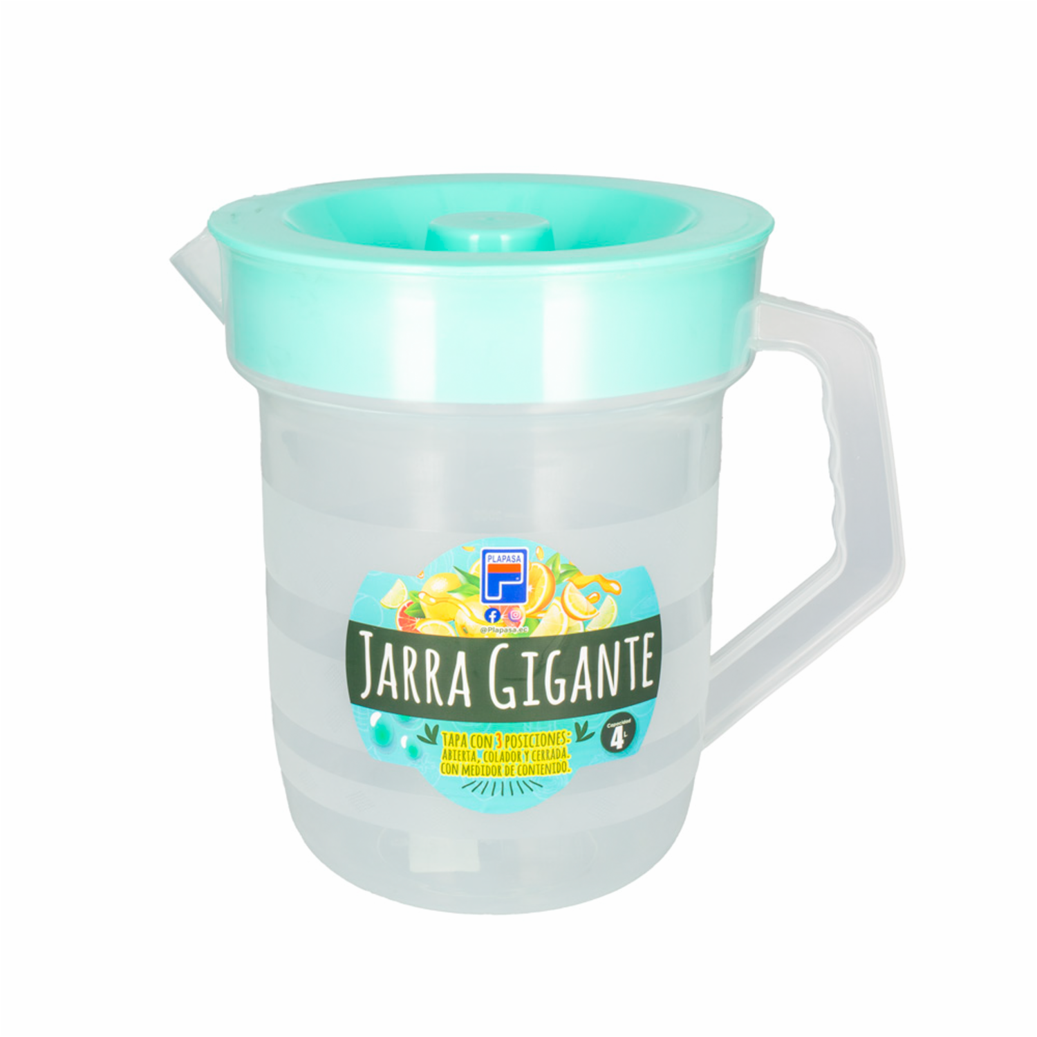 Jarra Gigante Con Tapa Verde Menta Velvet PLAPASA 23,5 Cm Diam 19 Cm