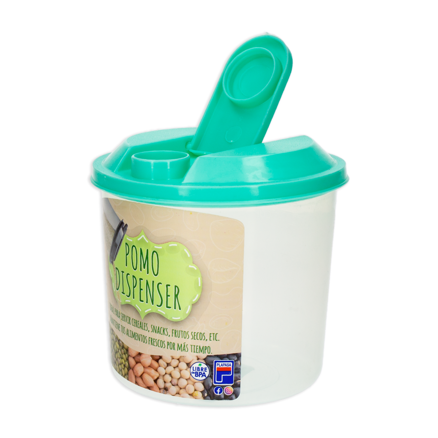 Pomo Dispenser Con Tapa Verde Menta Velvet PLAPASA 1 L