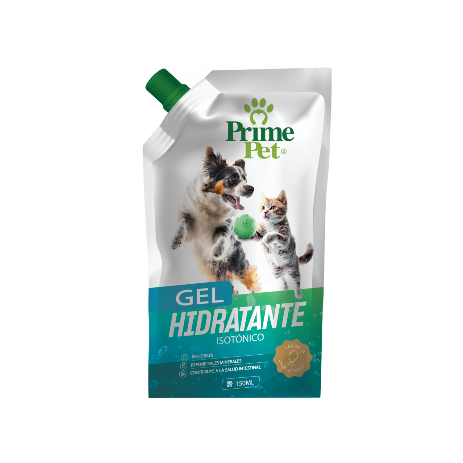Gel Hidratante Para Perros Y Gatos Isotónico Sabor A Caldo De Pollo PRIME PET 150 Ml