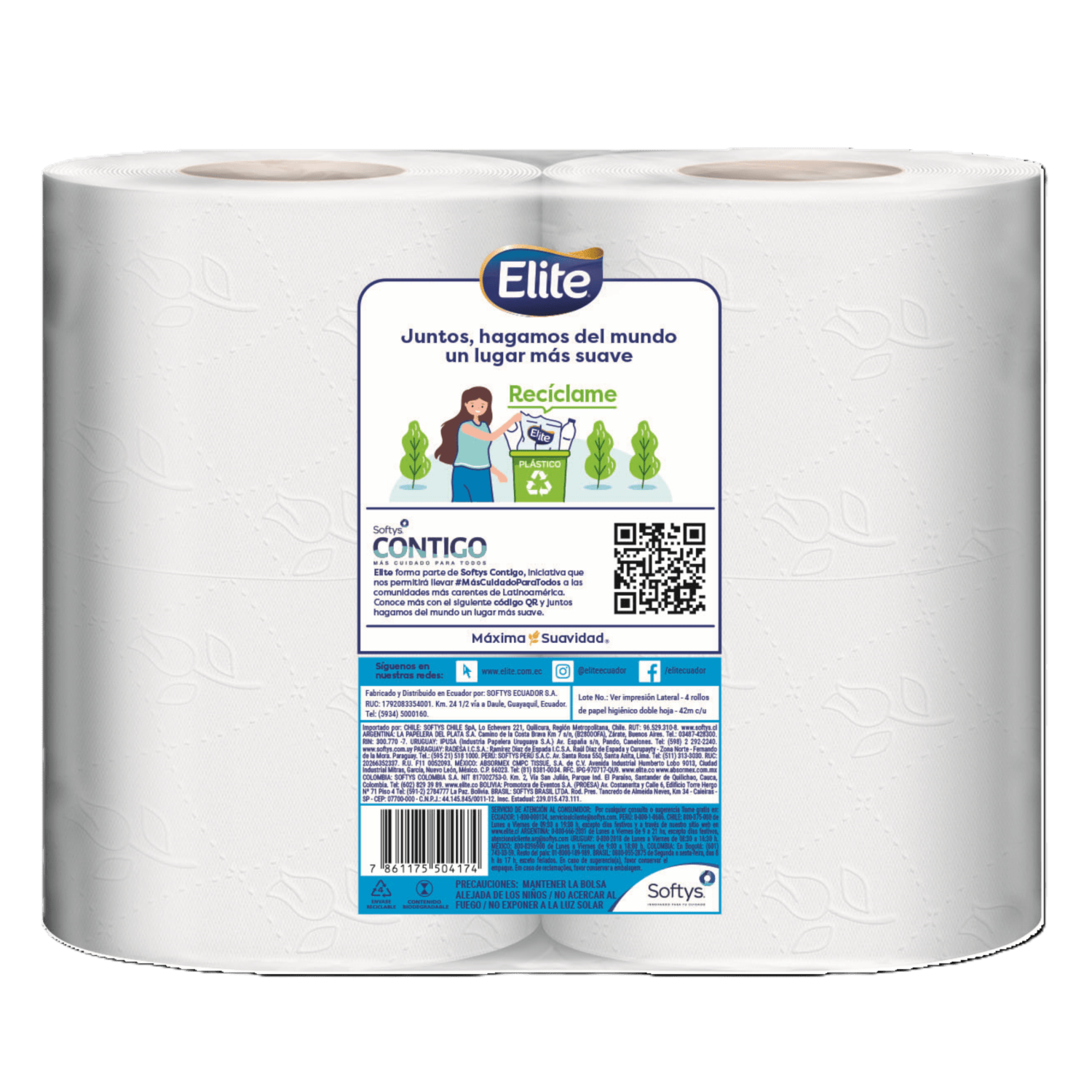 Papel Higiénico Manzanilla ELITE 4 Rollos