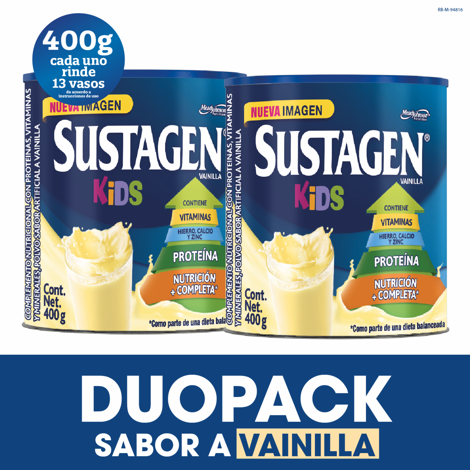 Leche Infantil Sabor A Vainilla Two Pack SUSTAGEN 2 X 400 G