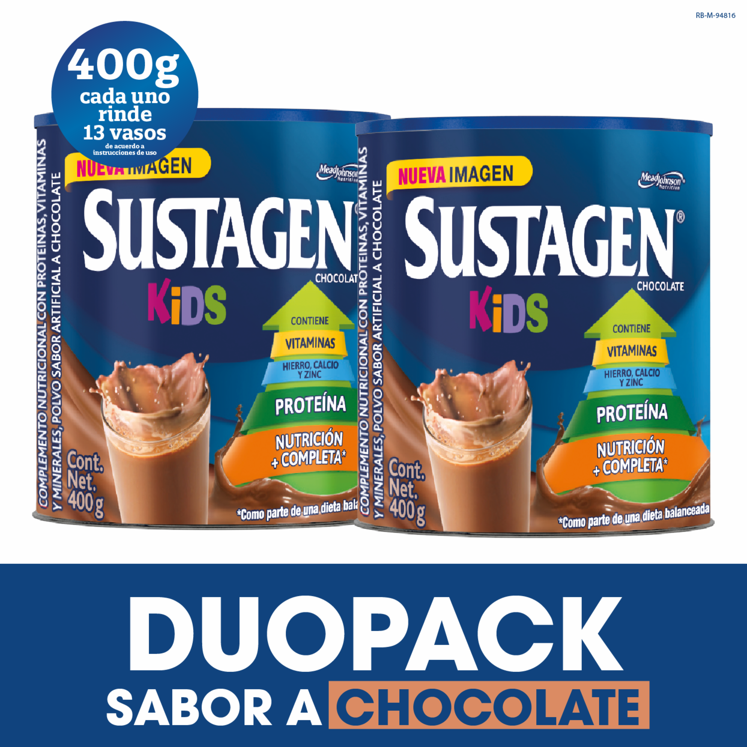 Leche Infantil Sabor A  Chocolate Two Pack SUSTAGEN 2 X 400 G