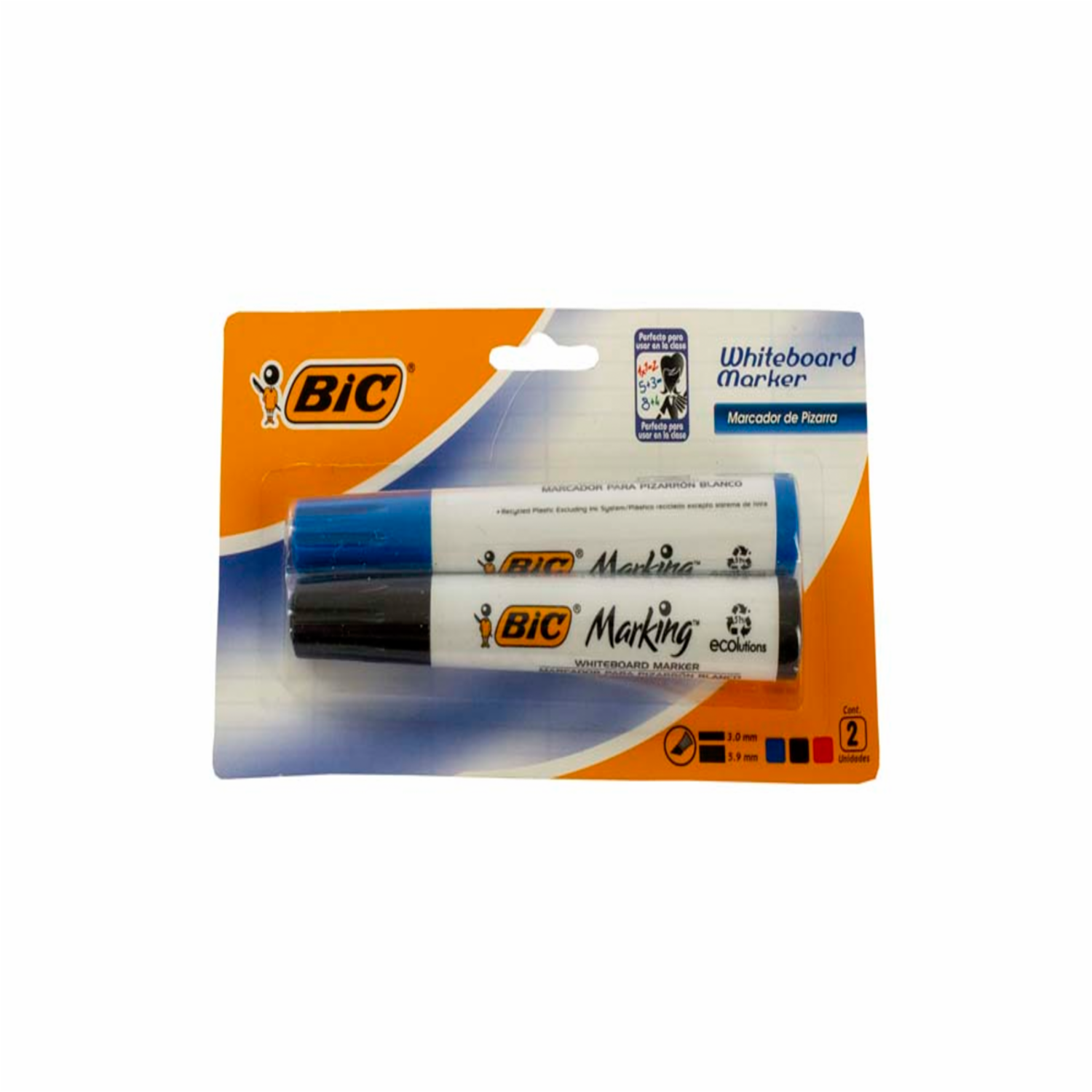Marcador De Pizarra Negro Con Rojo BIC 1X 2 Uds