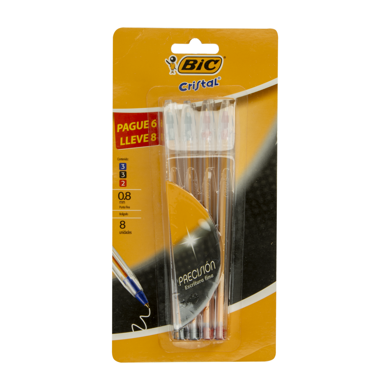 Bolígrafo Fino Blíster BIC 1x 6 Uds