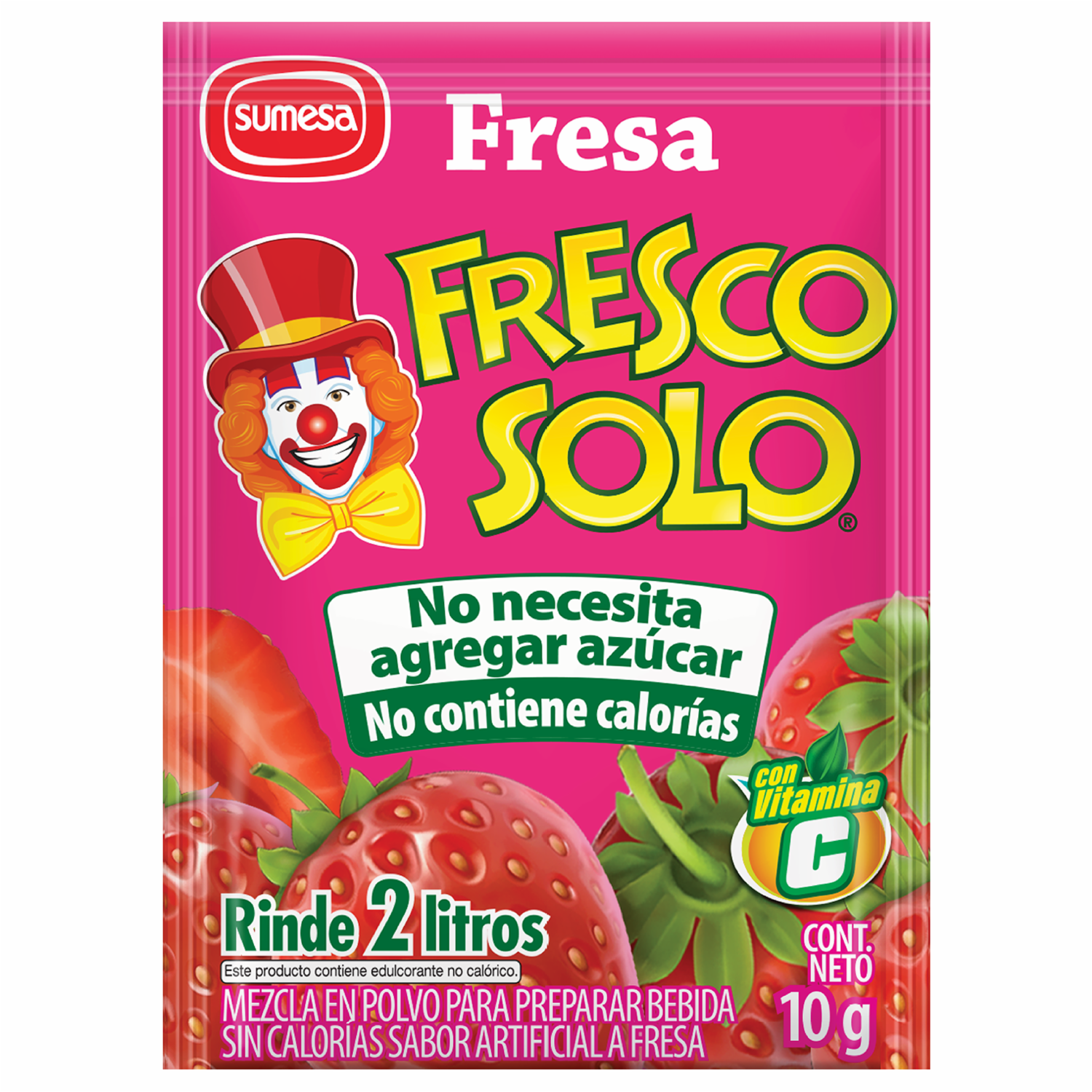 Mezcla En Polvo Para Bebida Sabor A Fresa Sin Azúcar FRESCO SOLO 10 g