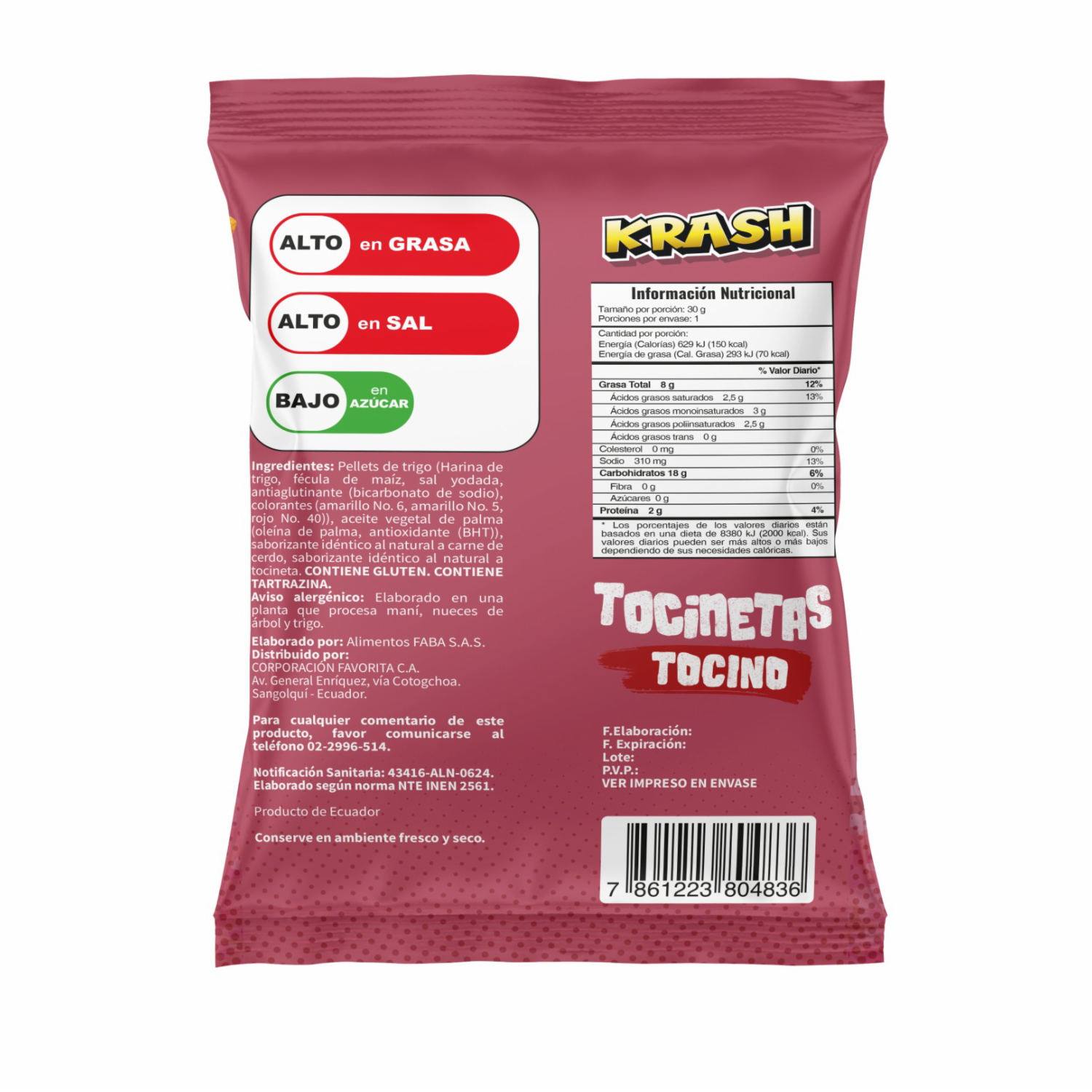 Tocinetas Bocaditos De Trigo Sabor A Tocino KRASH 30 G