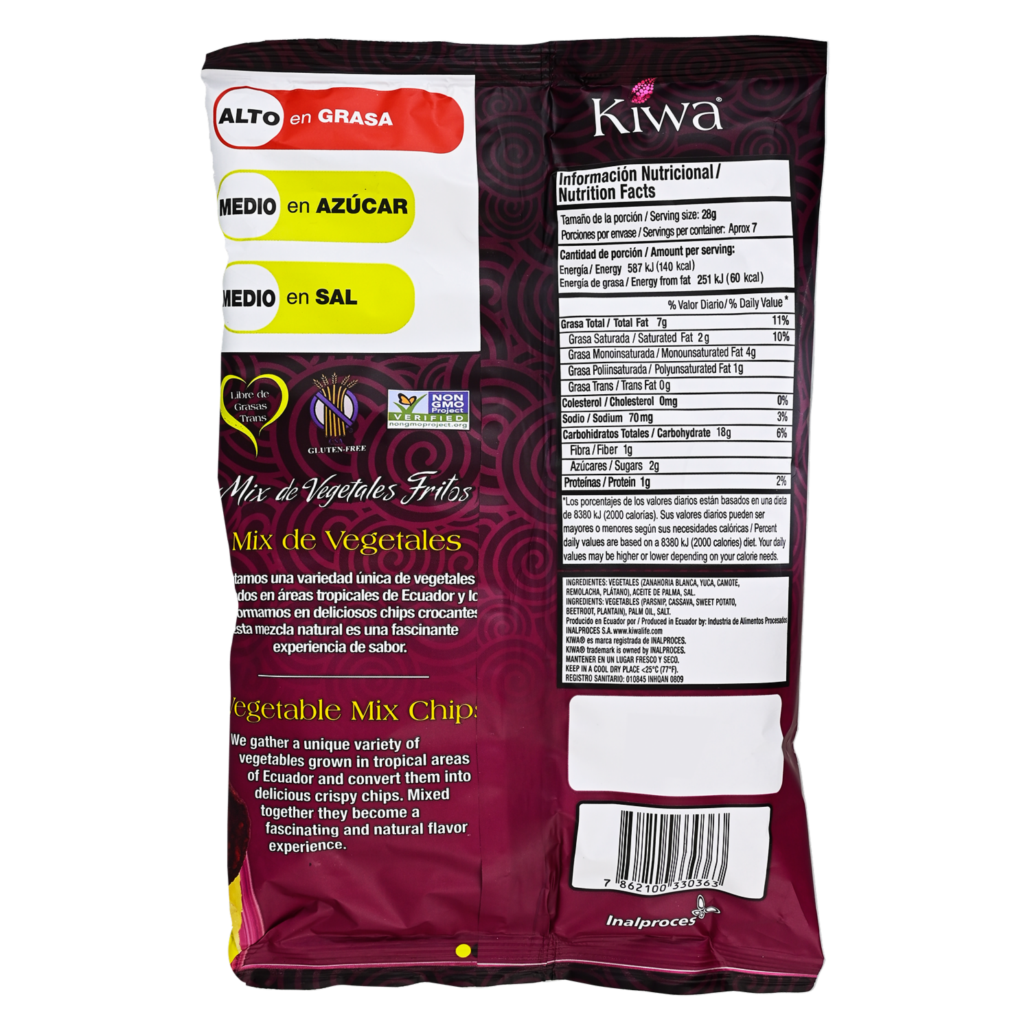 Mix De Chips De Vegetales KIWA 200 G