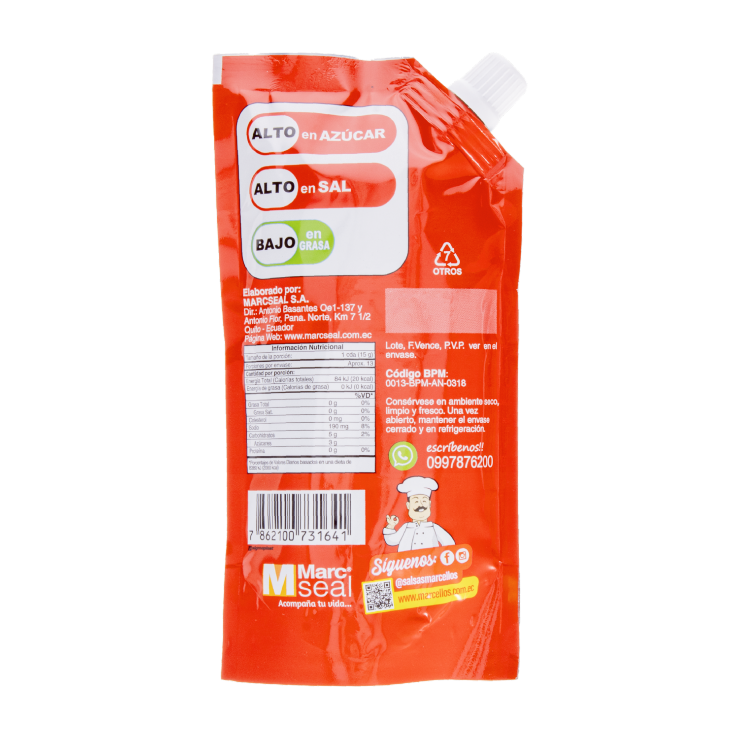 Salsa De Tomate Clásica MARCELLO’S Doypack 200 G
