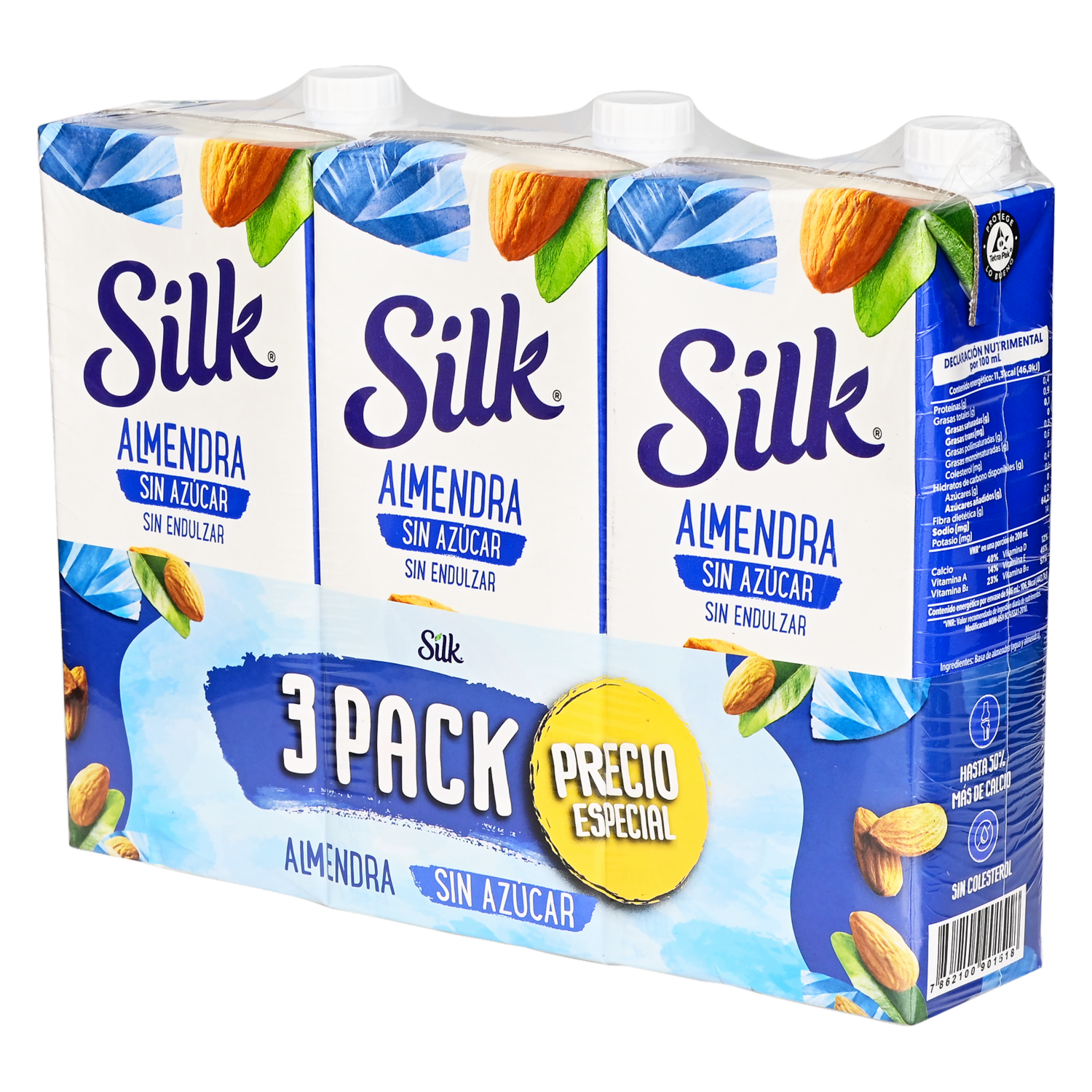 Bebida De Almendras Sin Endulzante SILK 3 X 946 Ml