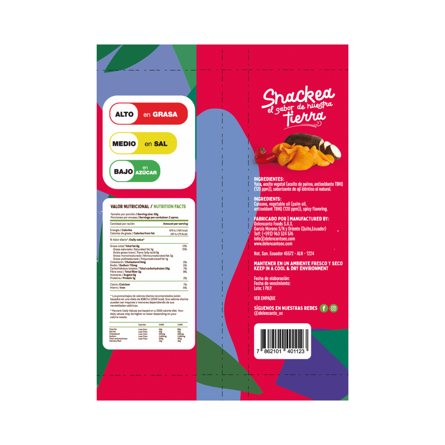 Chips De Yuca Frita Sabor Picante YUCAS 45 G