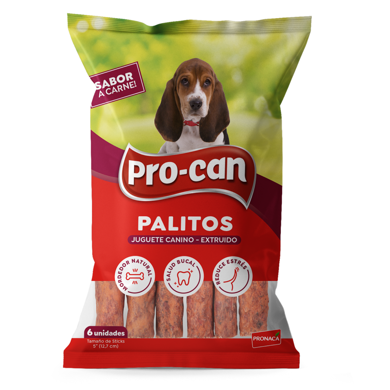 Snack Para Perros 6 Palitos Sabor A Carne PRO-CAN 5″