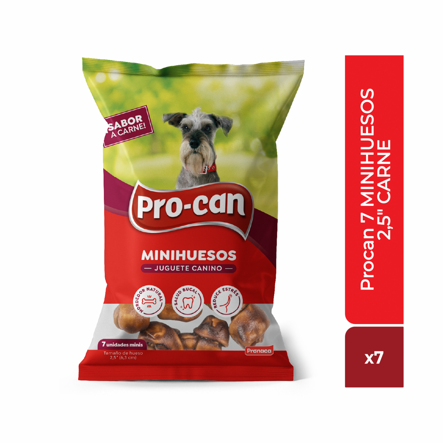 Huesitos Para Perros Mini Huesos Sabor A Carne PRO-CAN X7 Uds