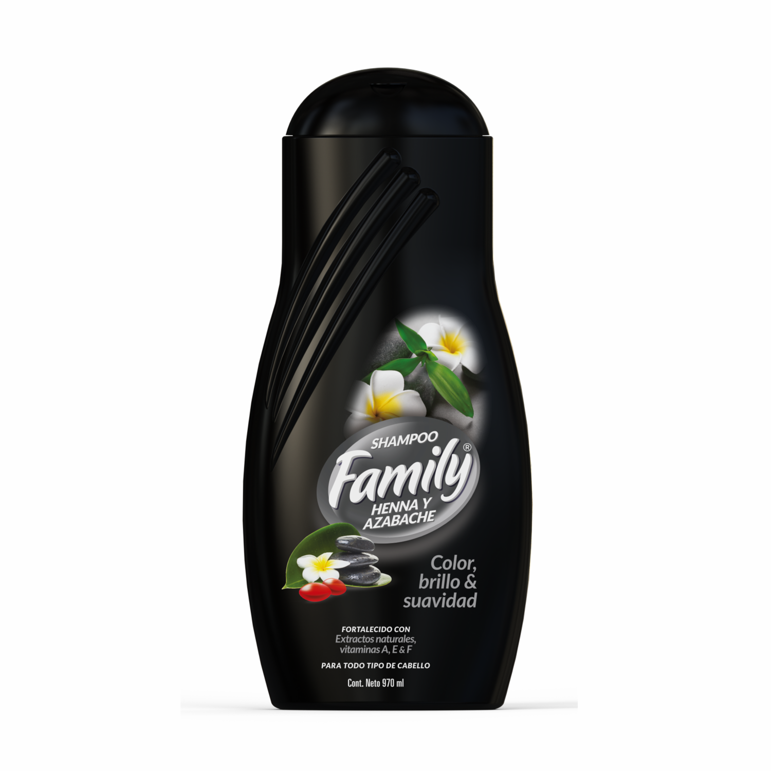 Shampoo De Cabello Henna Y Azabache FAMILY 970 Ml