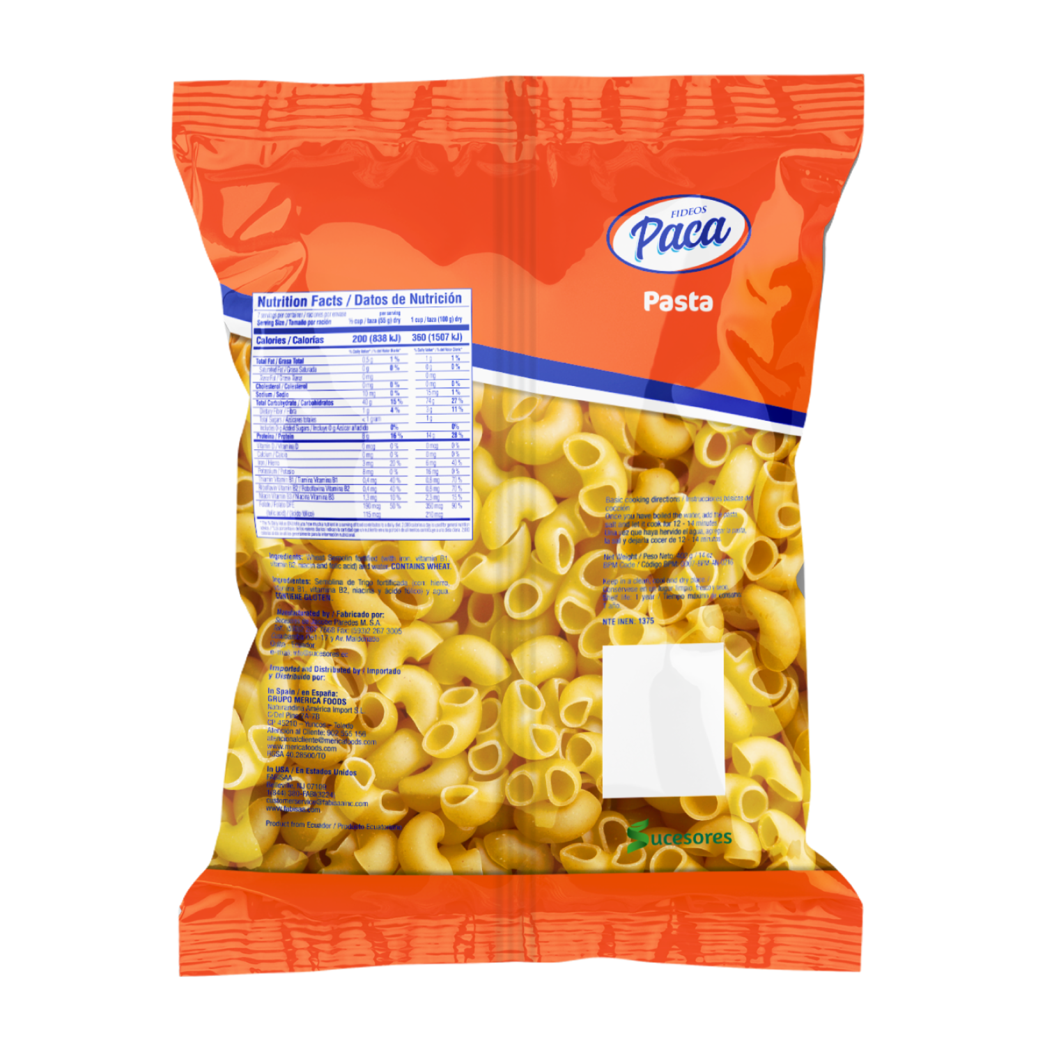 Fideo Codo Liso PACA 400 G