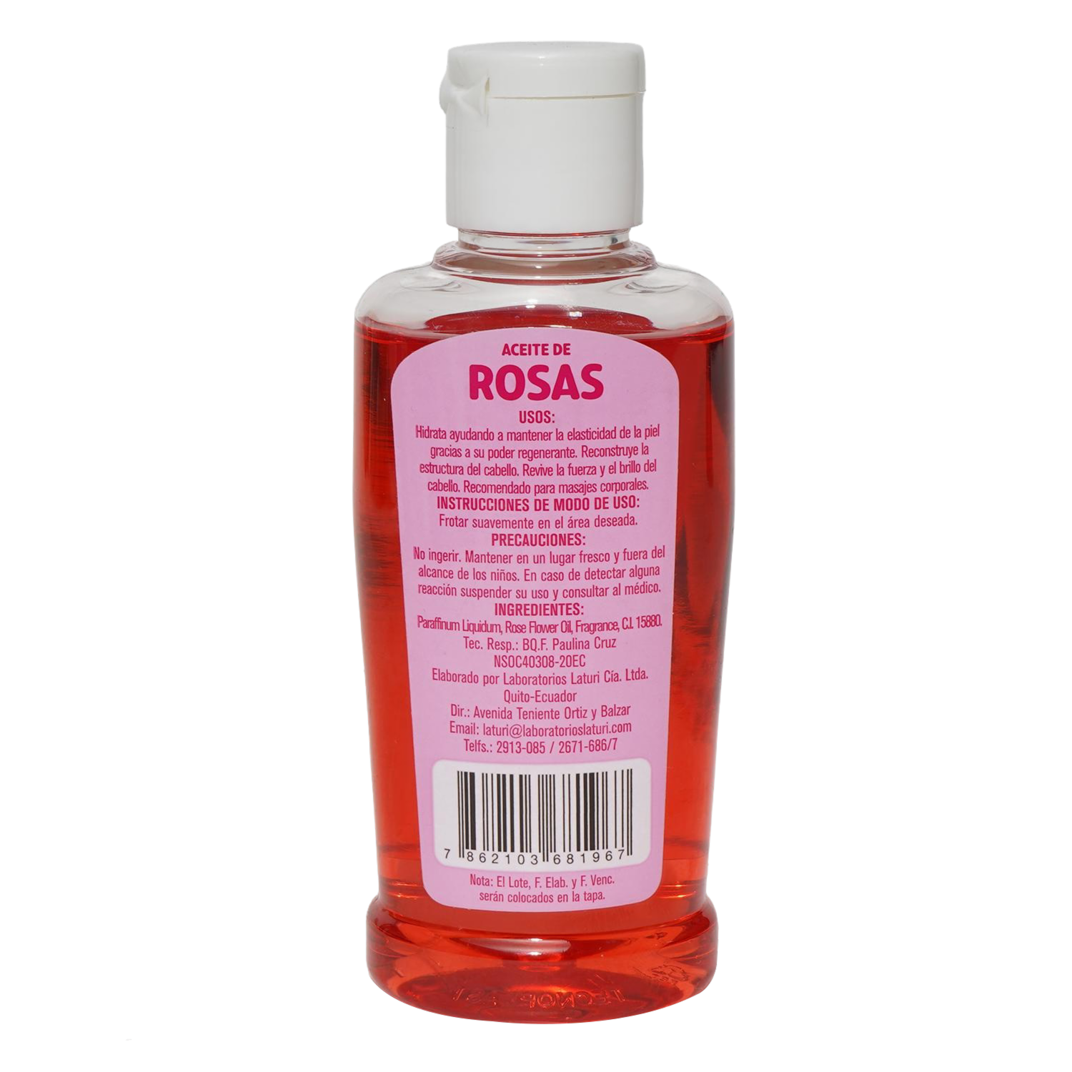 Aceite Cosmético De Rosas LATURI 120 Ml