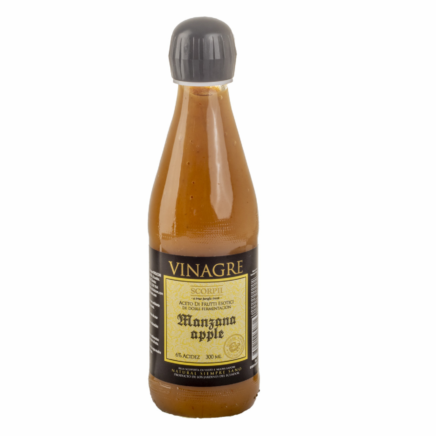 Vinagre De Manzana 6% Acidez Doble Fermentación SCORPII 300 Ml
