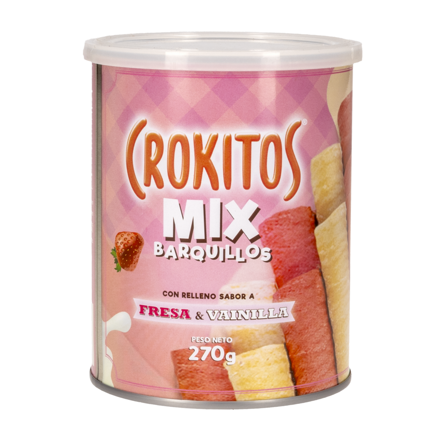 Galletas Dulces En Lata De Vainilla Fresa CROKITOS 270   G