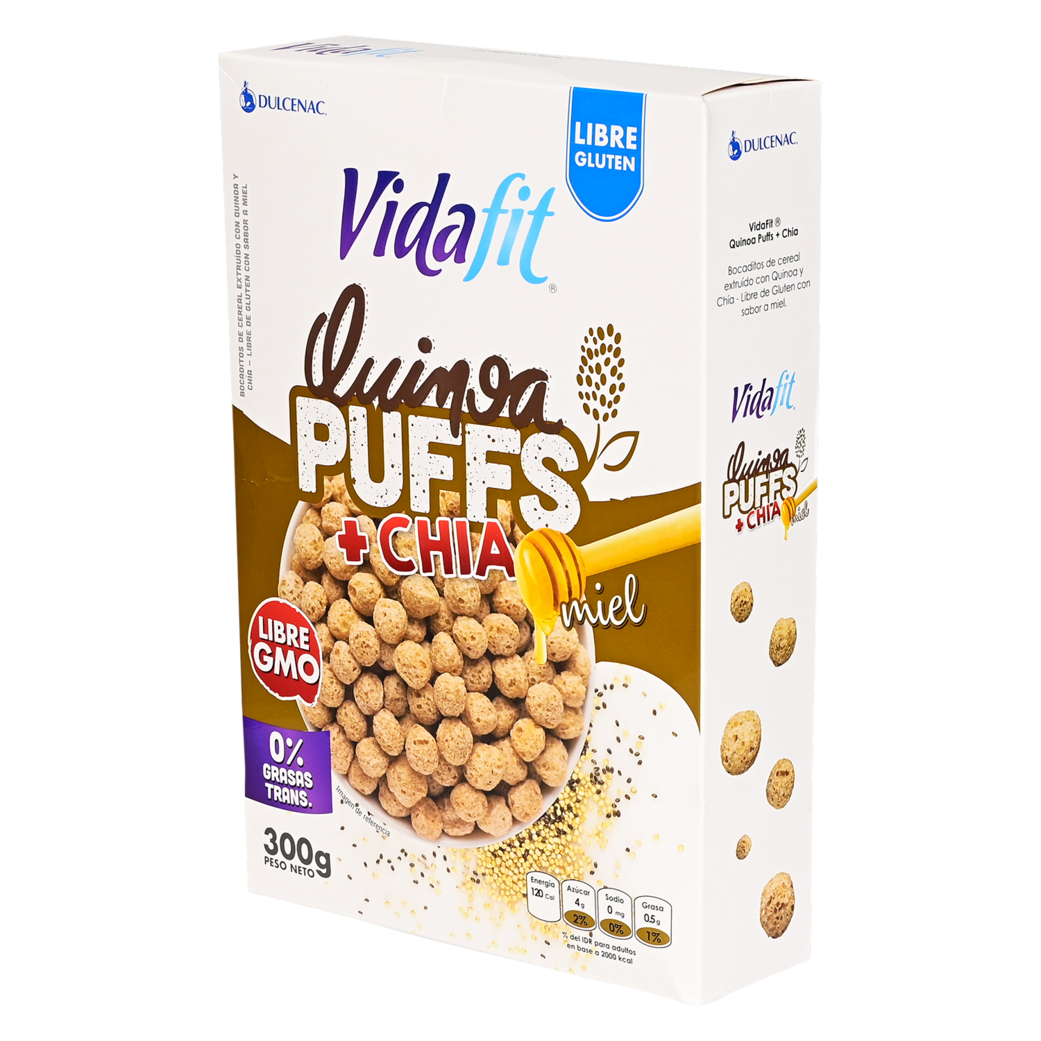 Cereal De Quinoa Puffs + Chía Y Miel VIDA FIT 300  G