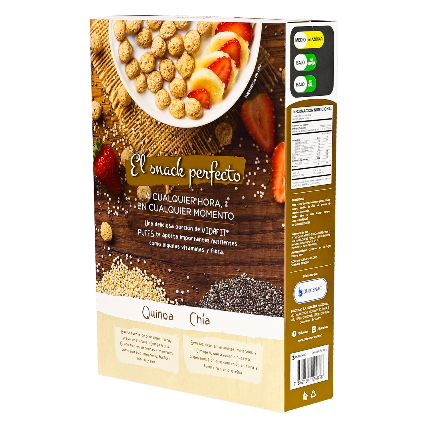 Cereal De Quinoa Puffs + Chía Y Miel VIDA FIT 300  G