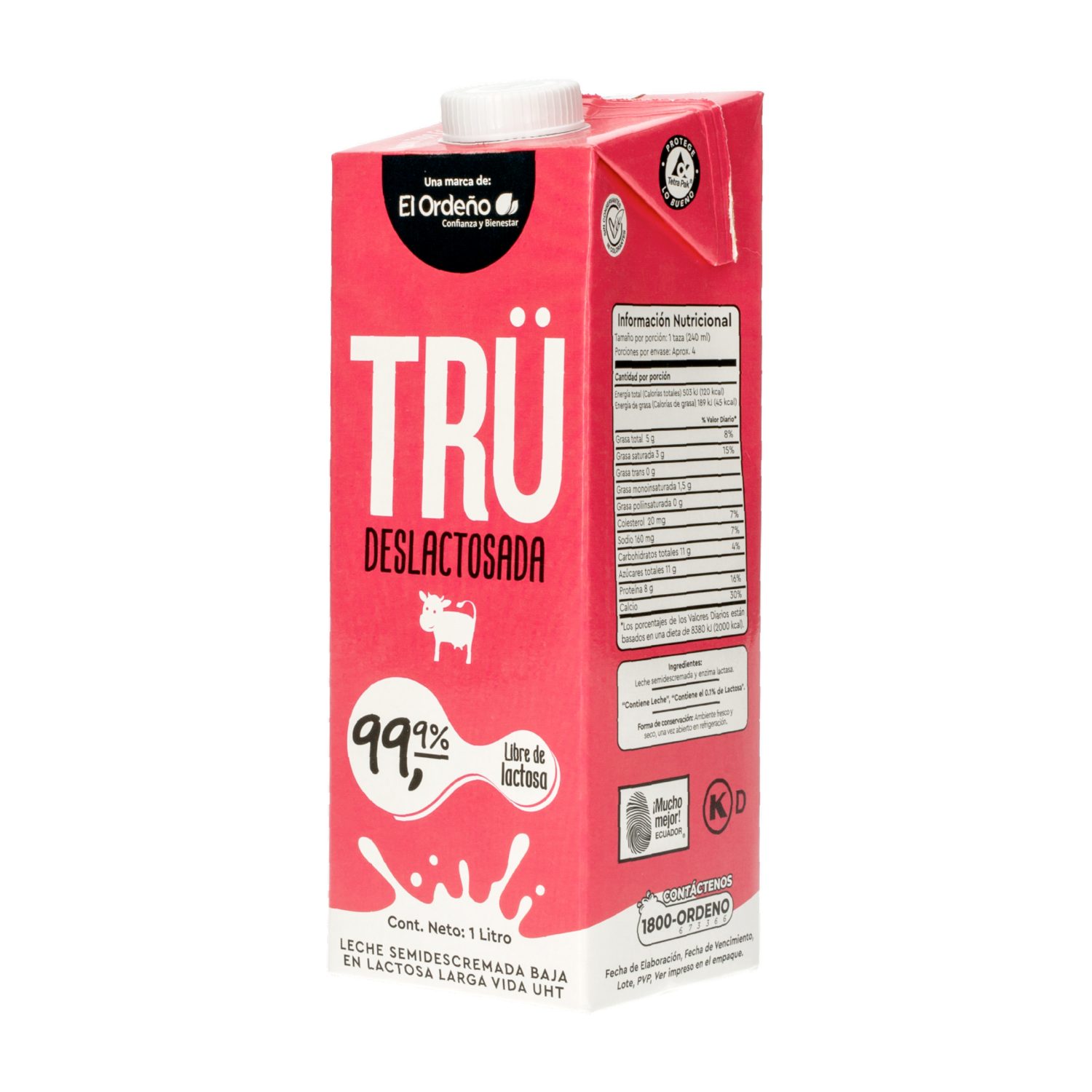 Leche Deslactosada Larga Vida UHT TRÜ 1 Litro