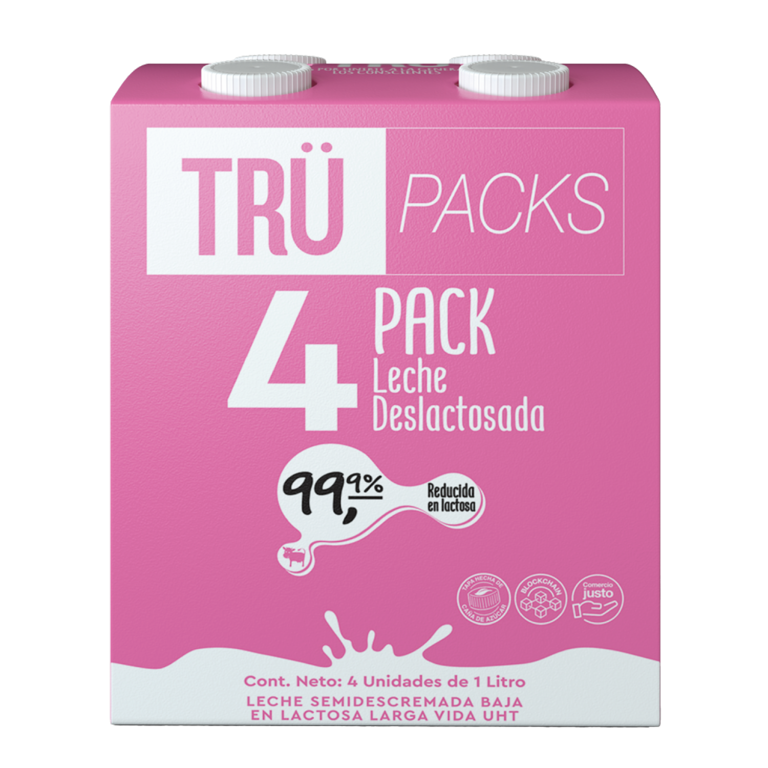 Leche Deslactosada Larga Vida UHT TRÜ 4 X 1000 Ml