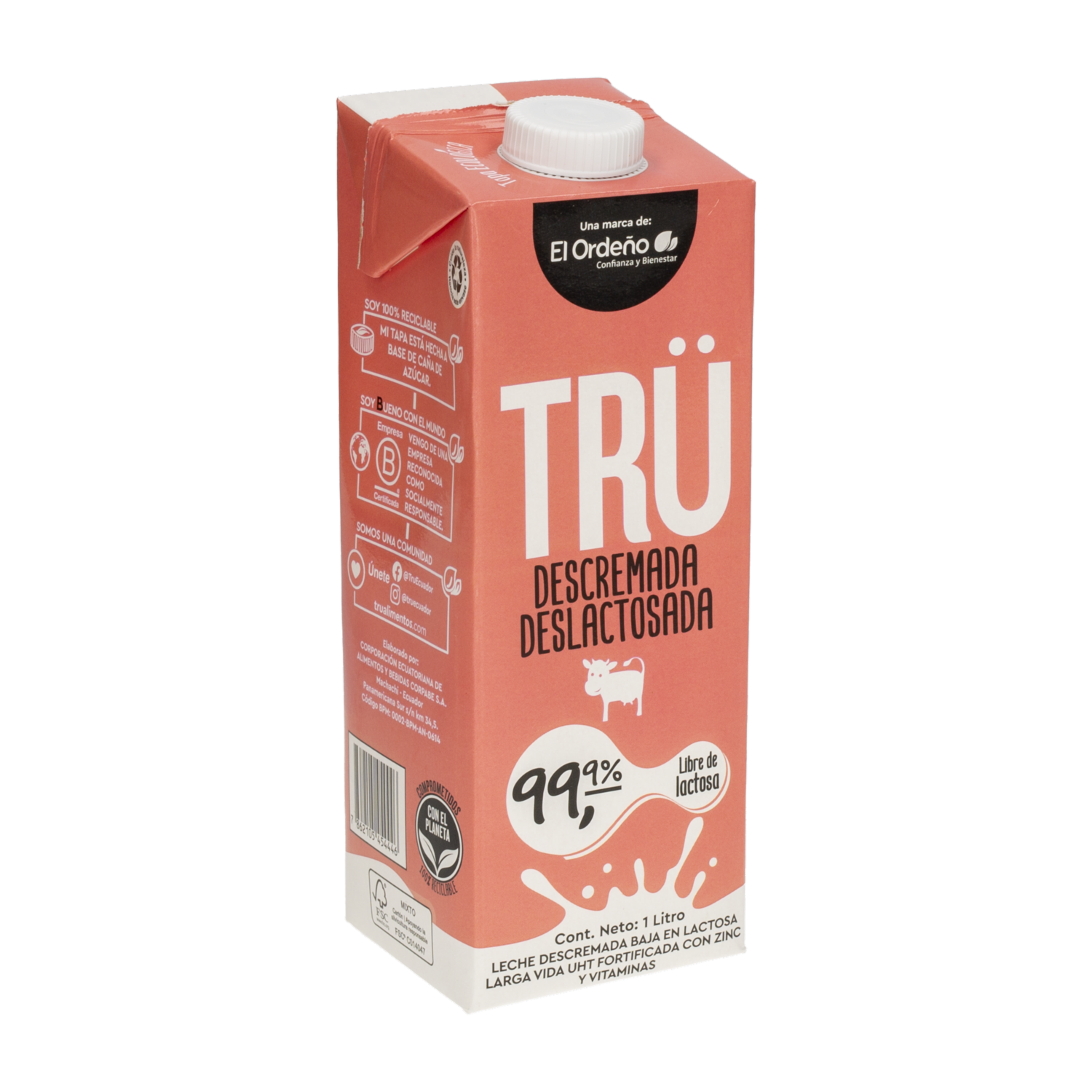 Leche Descremada Deslactosada TRÜ 1000 Ml
