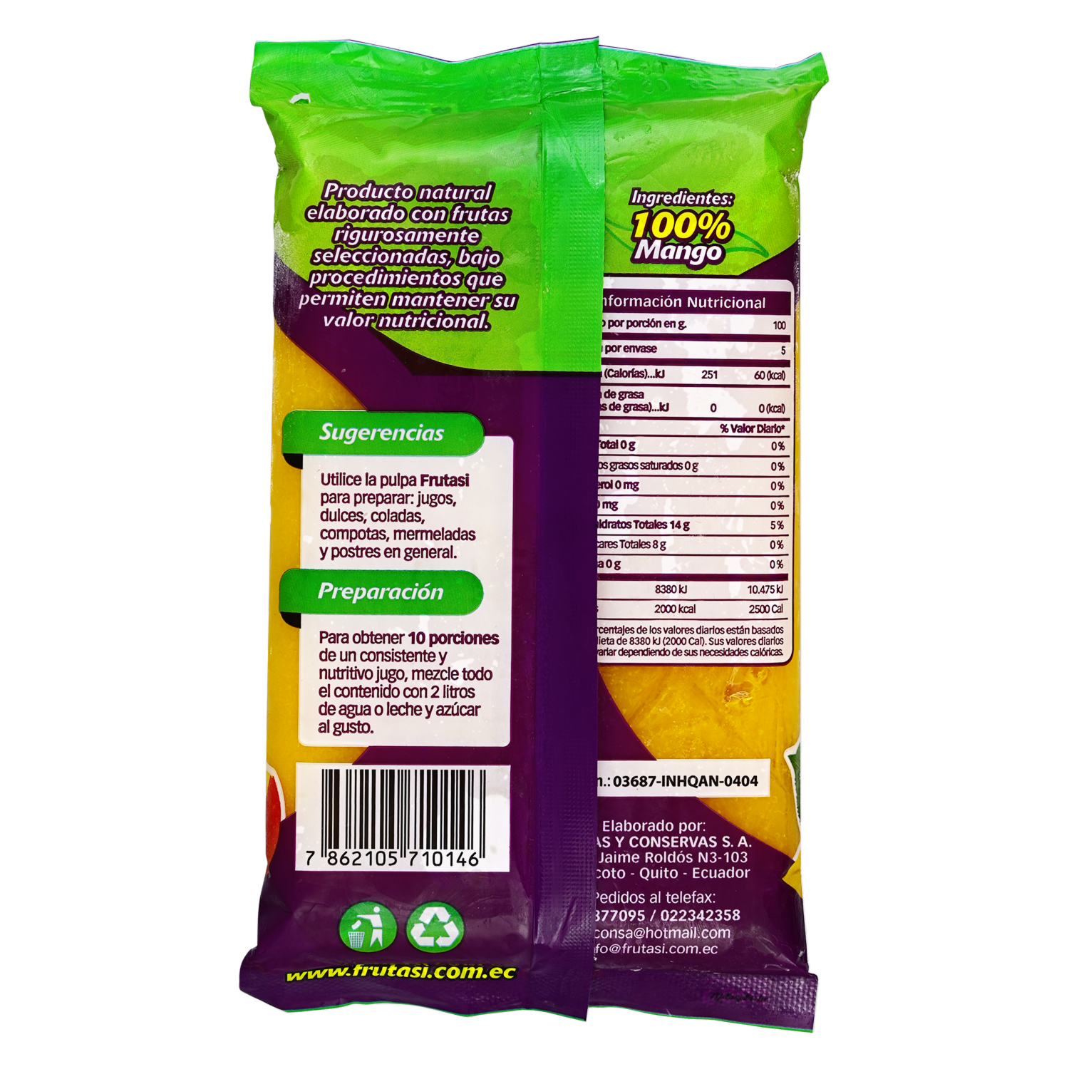 Pulpa De Mango FRUTASI 500 G