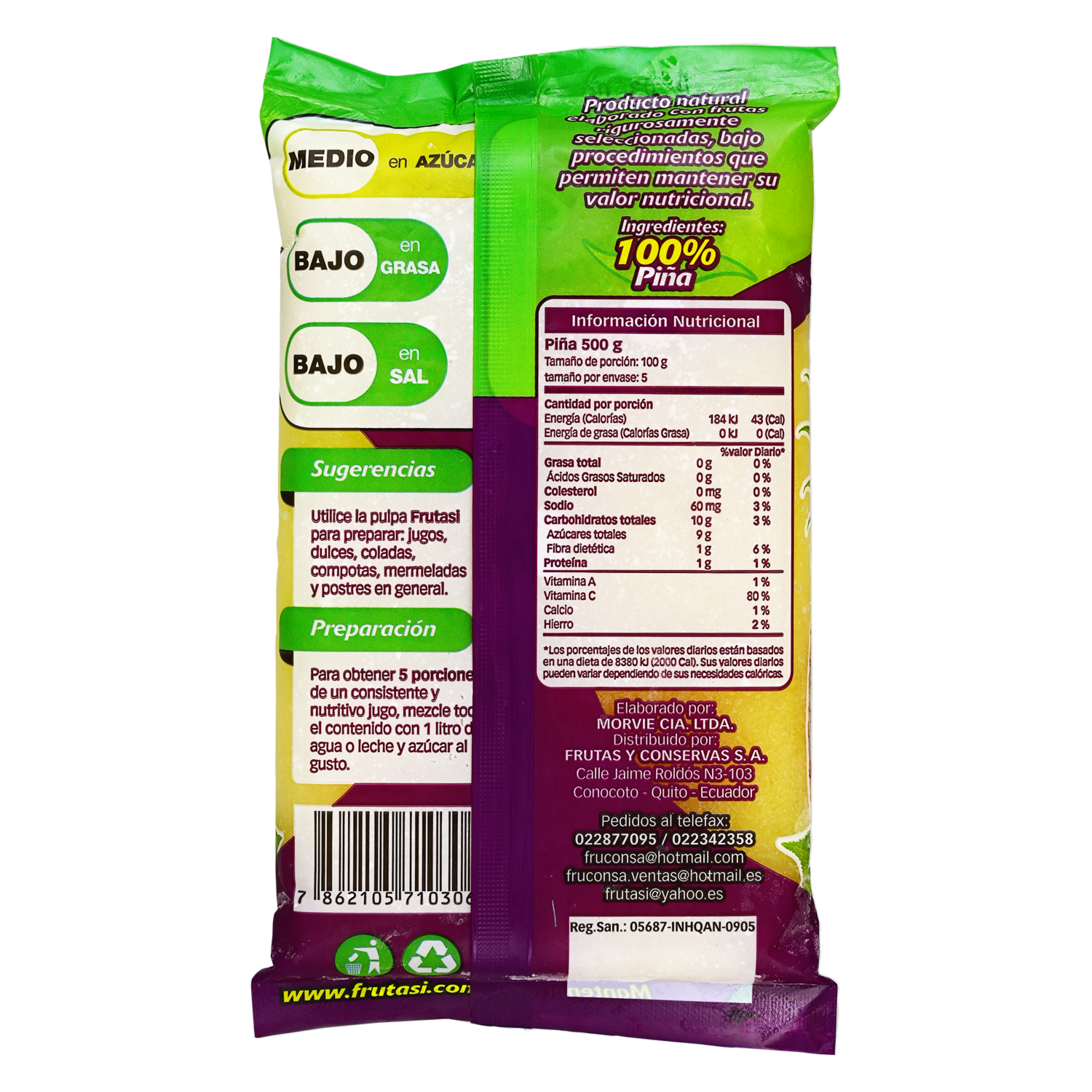 Pulpa De Piña FRUTASI 500 G