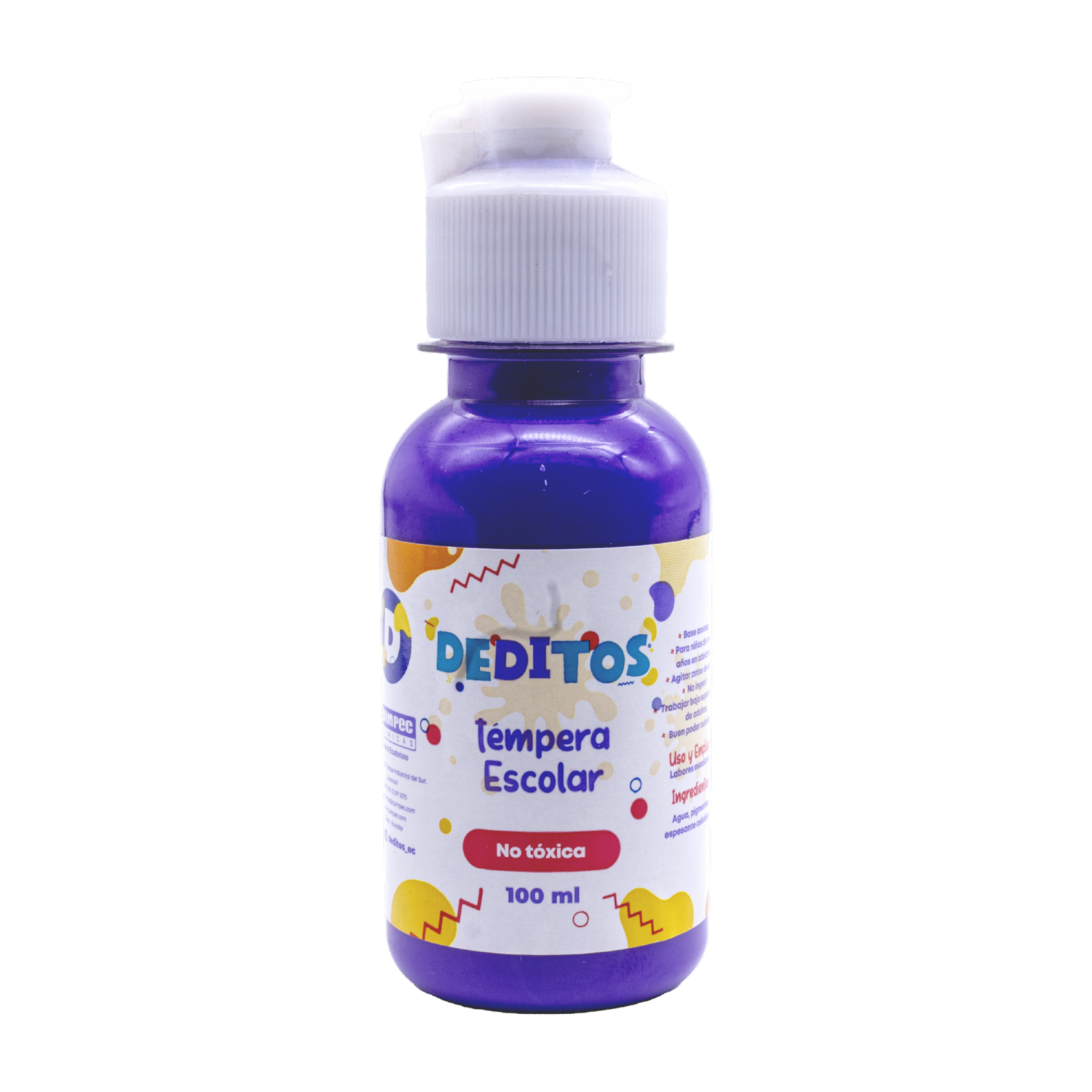 Tempera Escolar Deditos Frasco Color Morado DEDITOS 100Ml