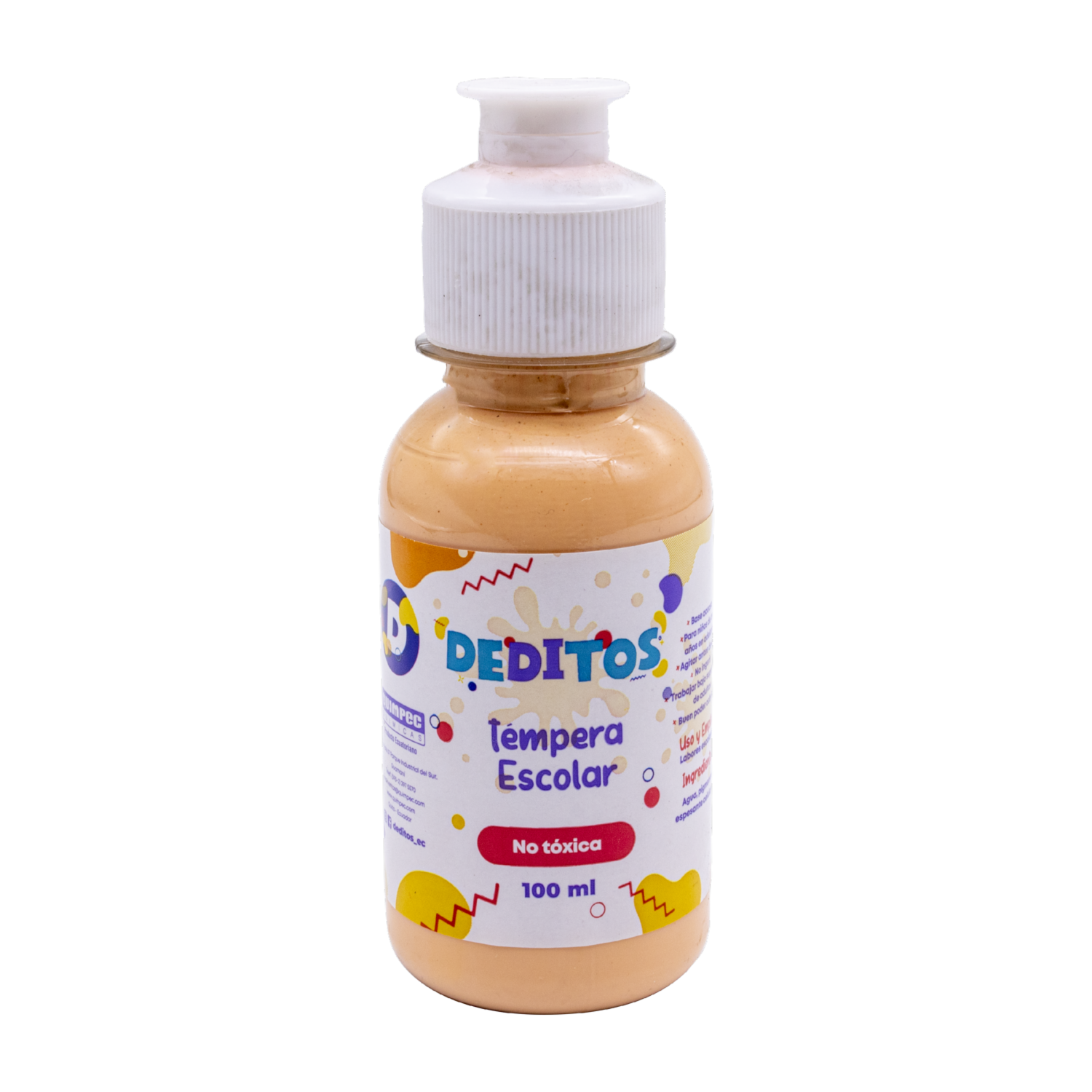 Tempera Escolar Deditos Frasco Color Piel DEDITOS 100Ml