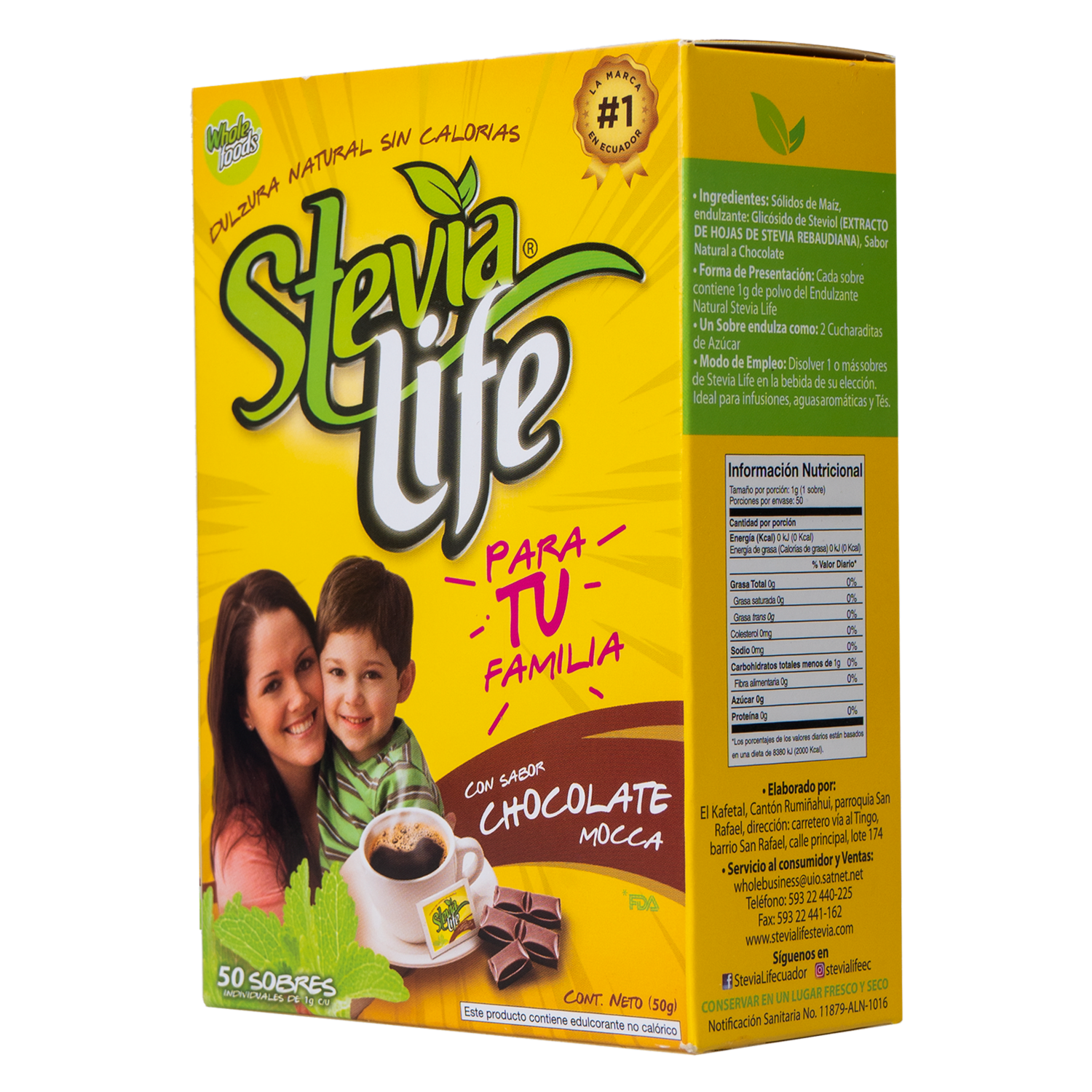 Endulzante De Mocca Extracto Natural STEVIA LIFE 50 G