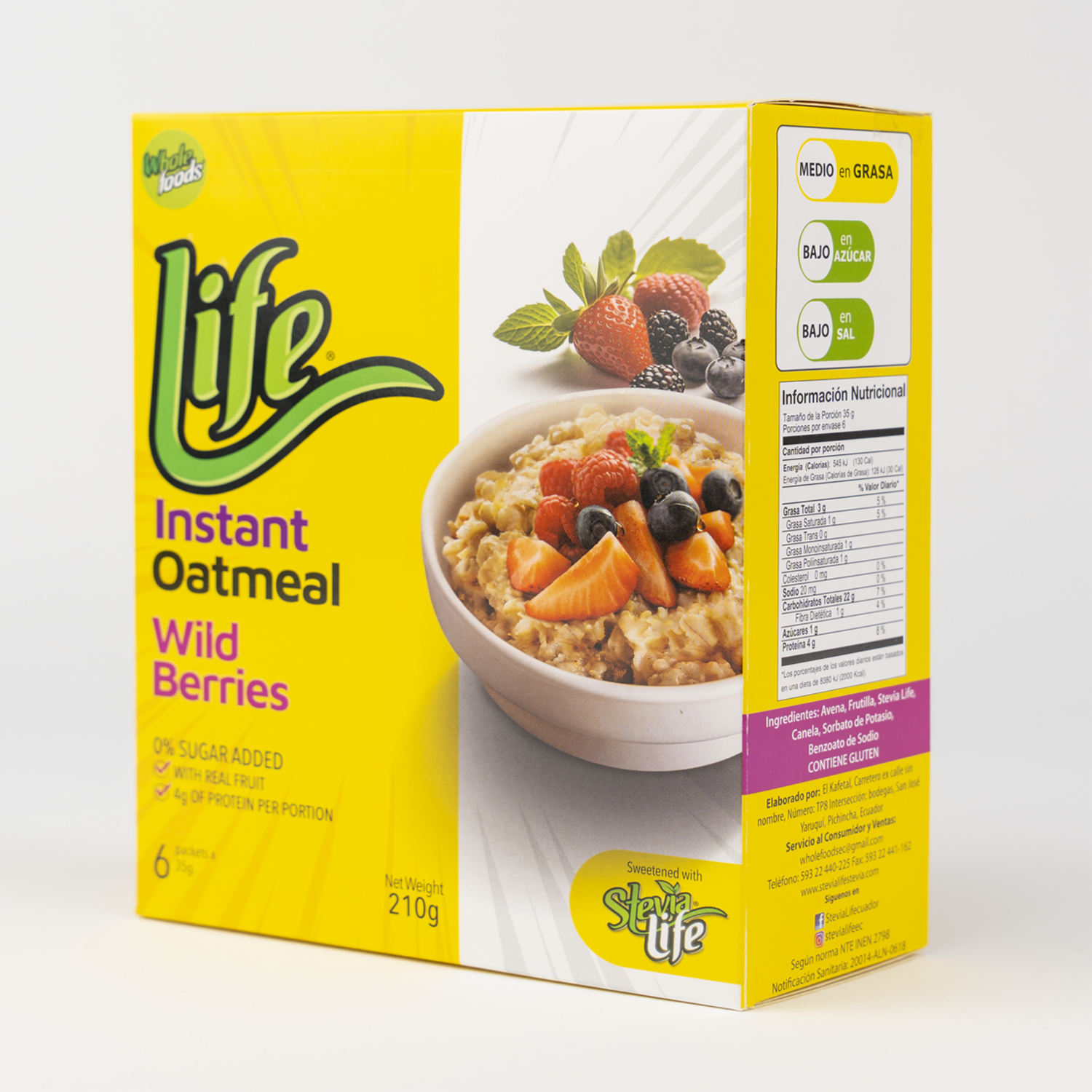 Avena Instantánea Con Frutos Rojos Baja En Azúcar LIFE 210 G