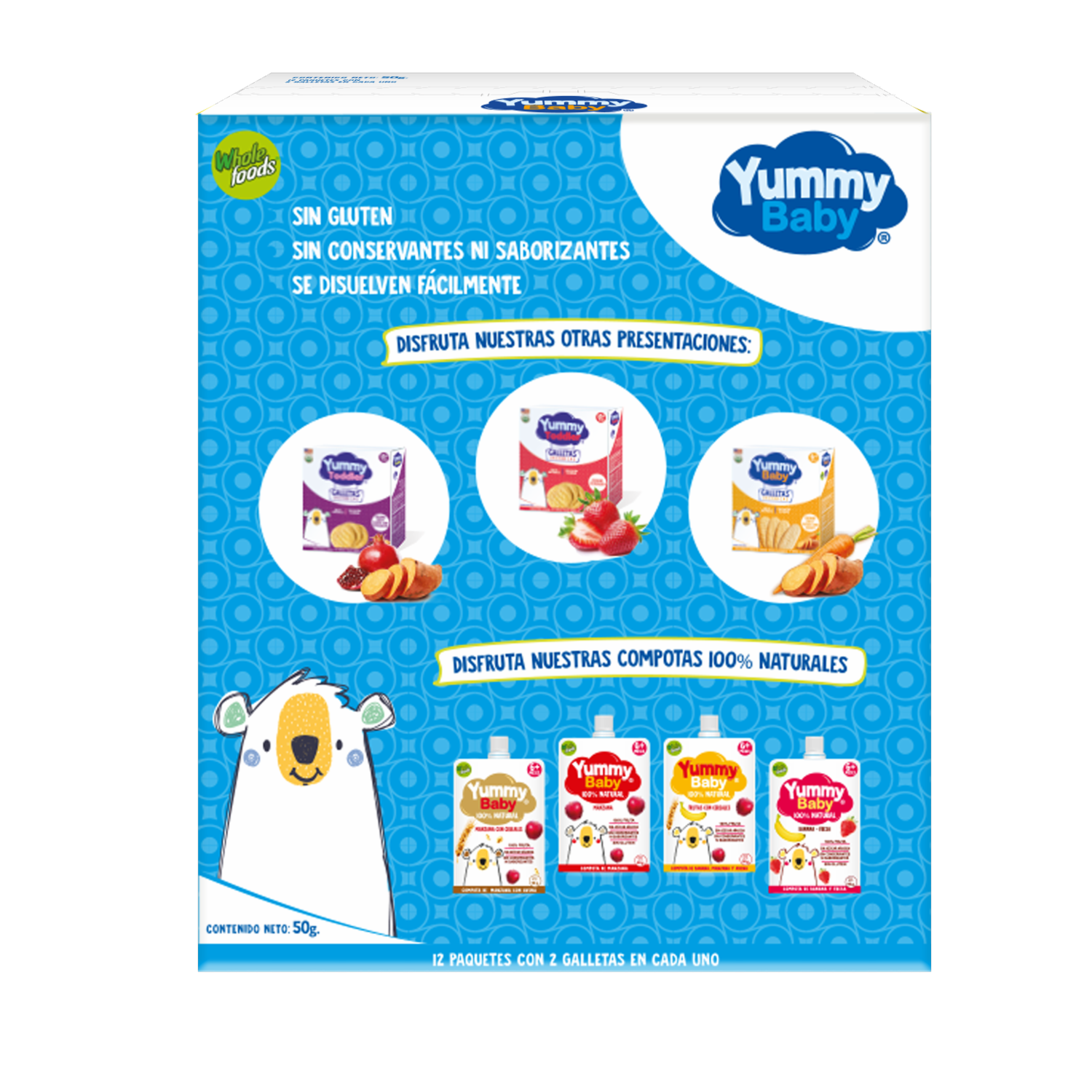 Galletas Orgánicas Blueberry Y Goji YUMMY BABY 50 G