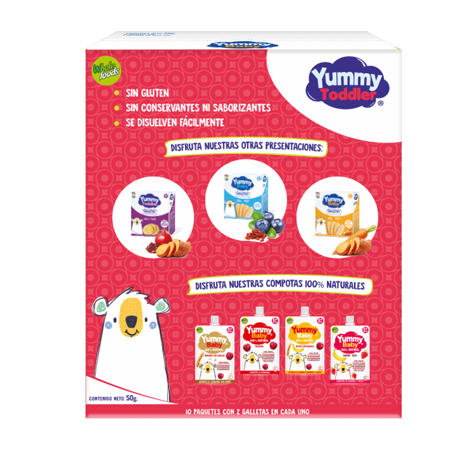 Galletas Orgánicas Strawberry Sin Azúcar YUMMY TODDLER 50 G