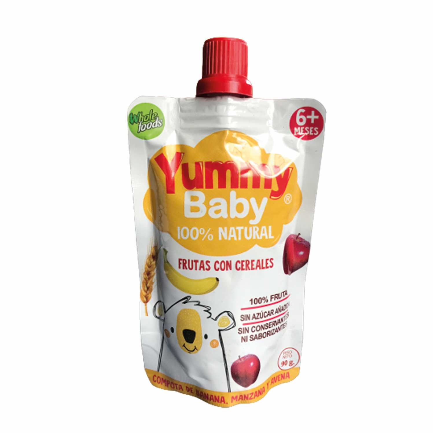Compota Pouch De Frutas Con Cereales YUMMY BABY 90 G
