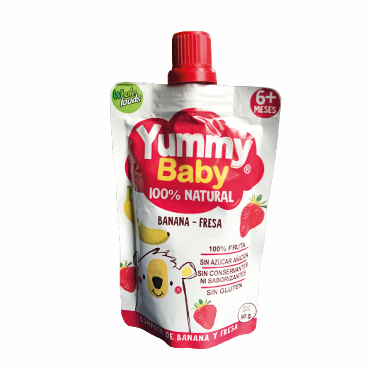 Compota Pouch De Frutas Banana Y Fresa YUMMY BABY 90 G