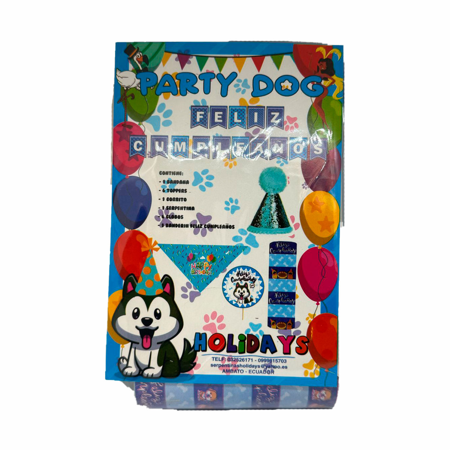 Juguete Para Perro Party Dog Celeste HOLIDAY’S 15Cm*24Cm