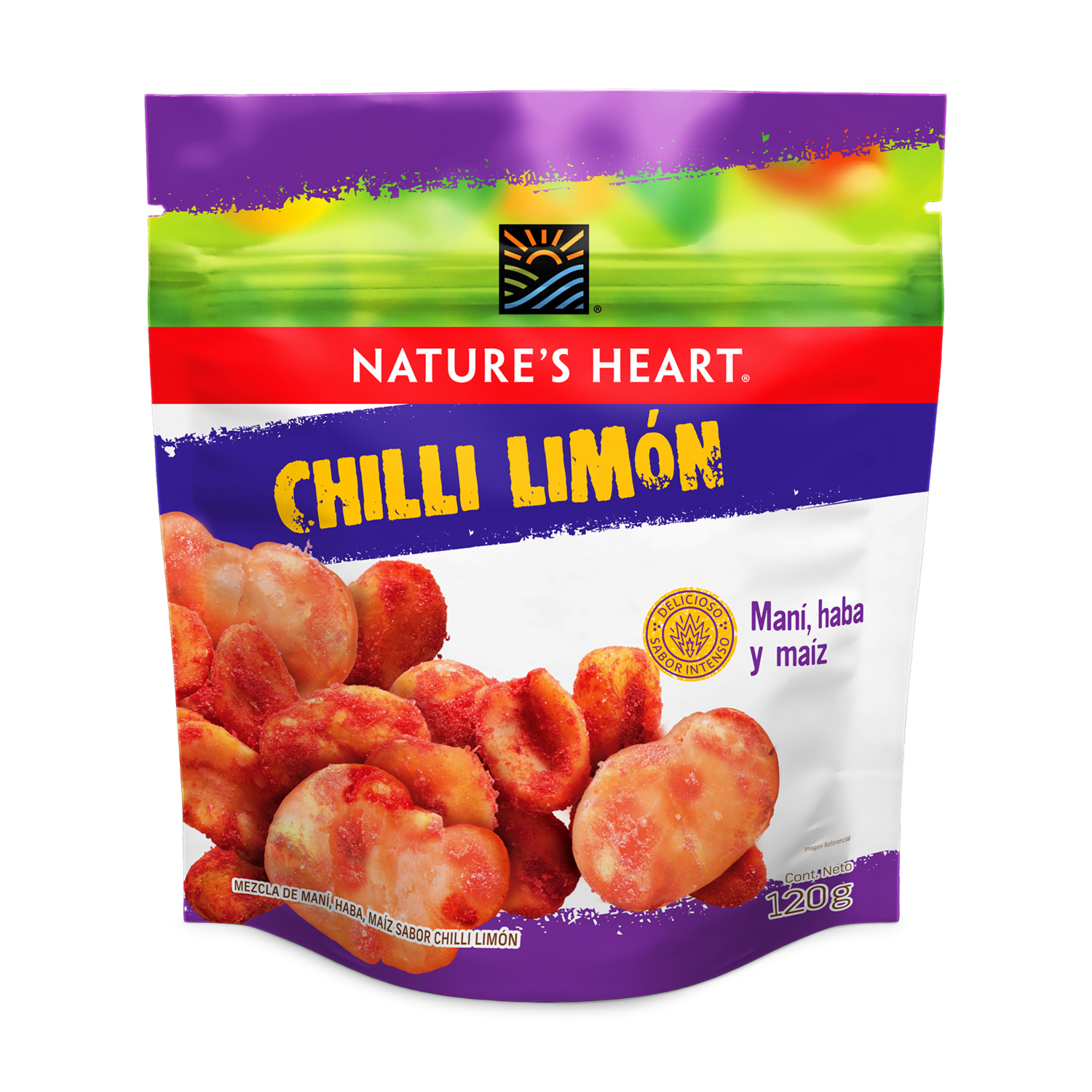 Chilli Limón Maní Haba Maíz NATURE’S HEART 120 G