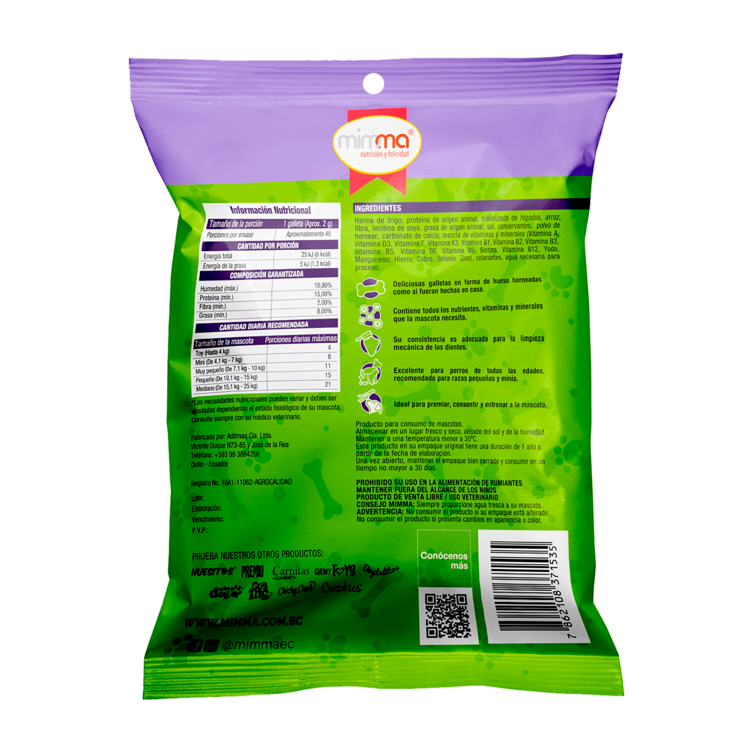 Galletas Para Perros Razas Pequeñas Y Minis Sabor Arroz Con Carne HUESITOS 80 G