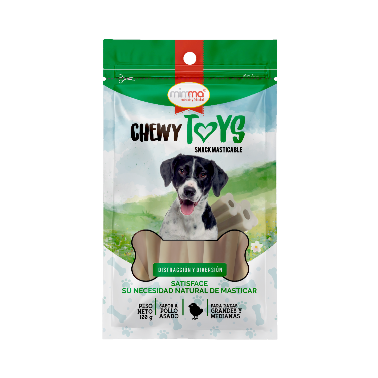 Snack Para Perros Masticable Razas Grandes Y Medianas Sabor A Pollo Asado CHEWY TOYS 100 G