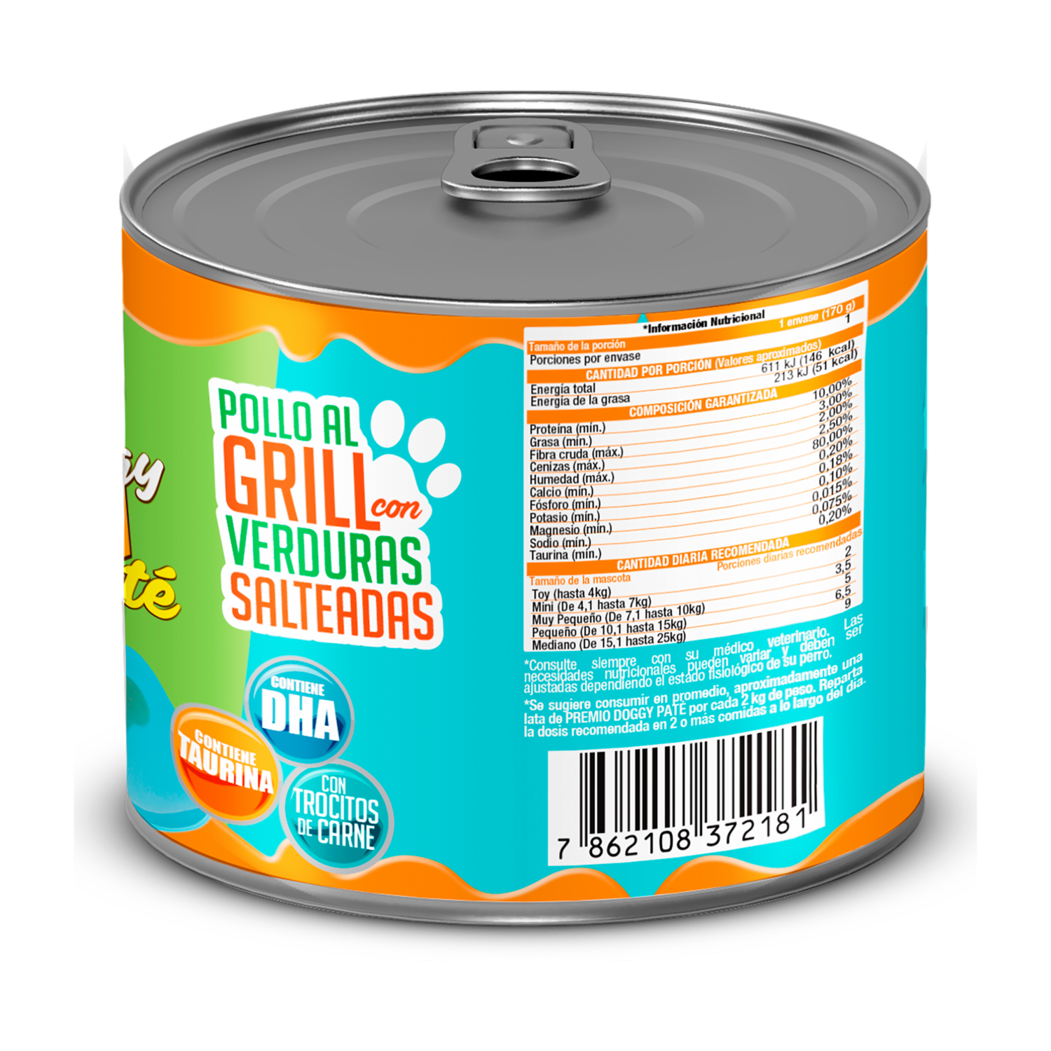 Alimento Húmedo Para Perros Paté De Pollo Al Grill Con Verduras Salteadas MIMMA 170 G